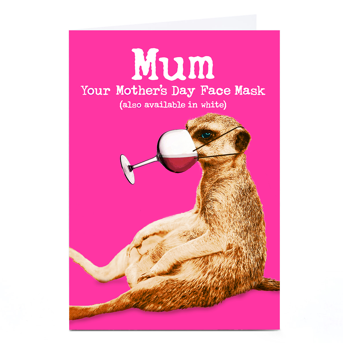 Personalised PG Quips Mother's Day Card - Wine Mask