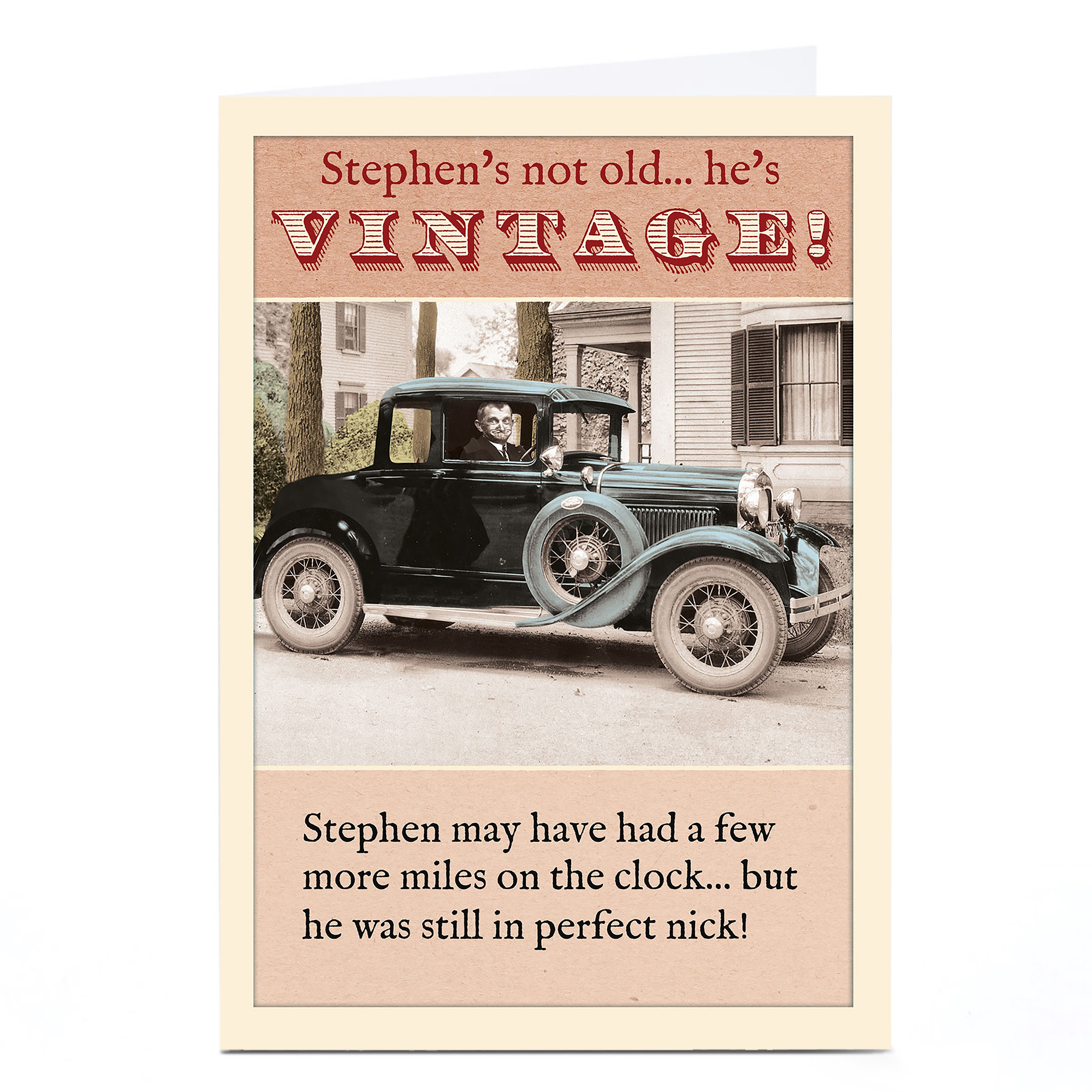 Personalised Madcap Manor Card - Not Old He's Vintage