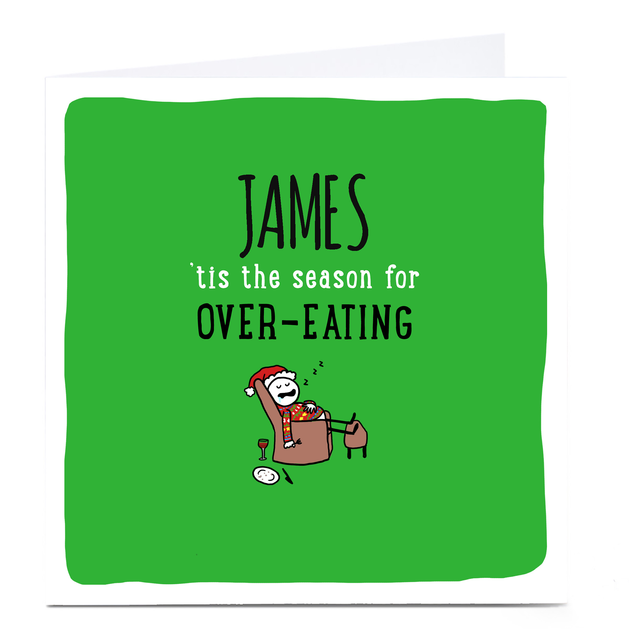 Personalised Cheeky Christmas Card - Over-Eating Season