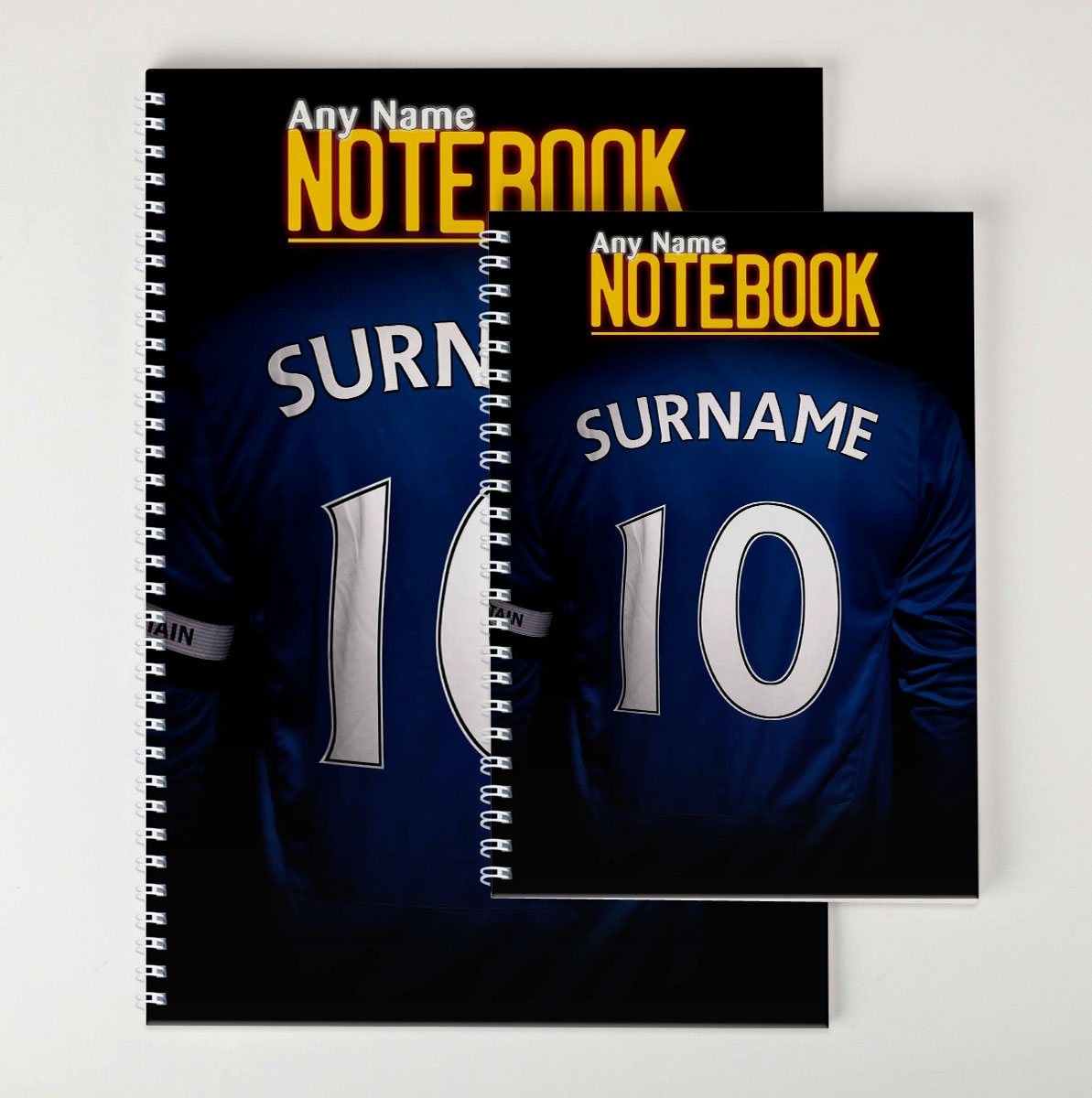 Personalised Blue Football Shirt Notebook