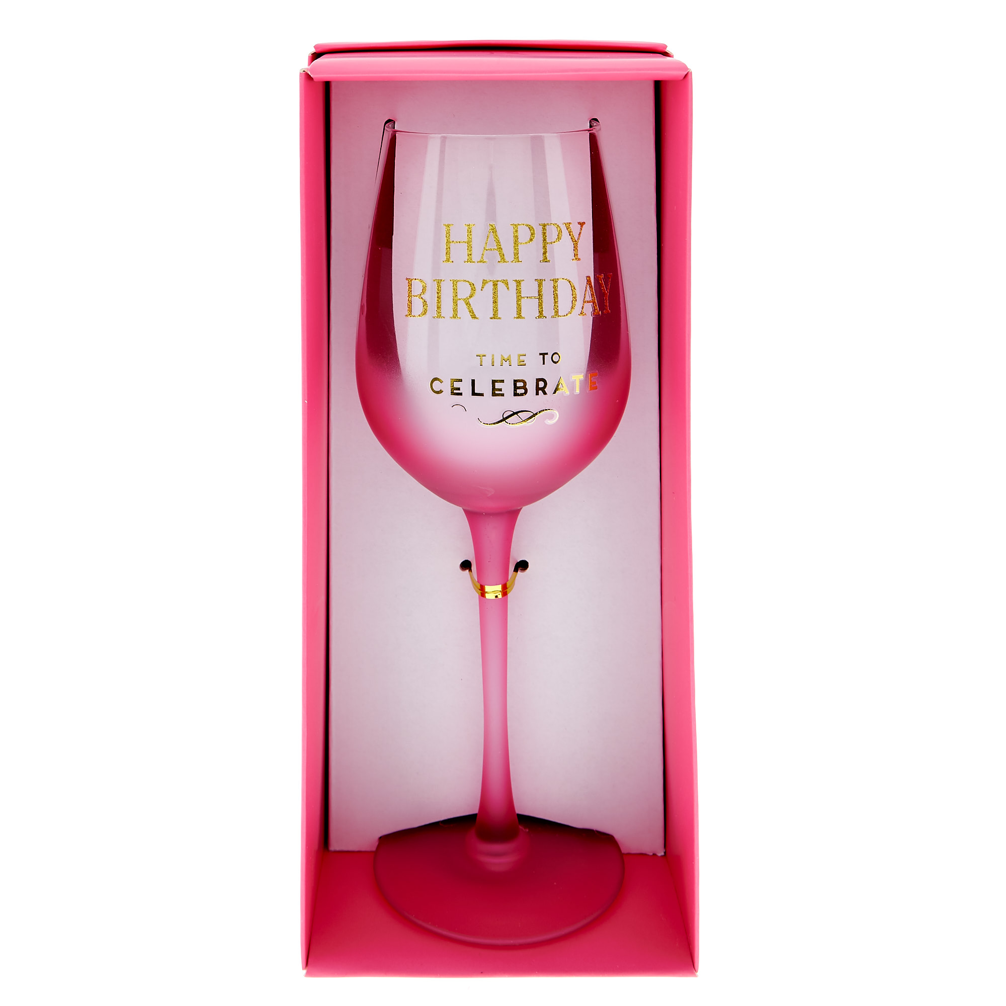Happy Birthday Wine Glass - Time To Celebrate 