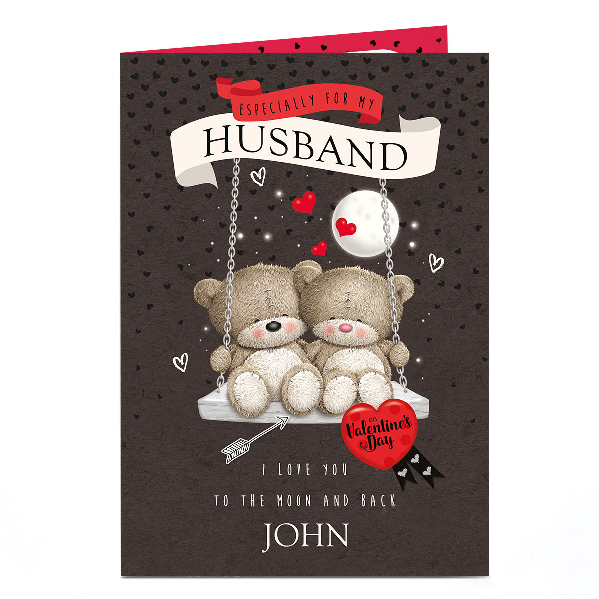 Personalised Hugs Bear Valentine's Day Card - Love Swing, Husband