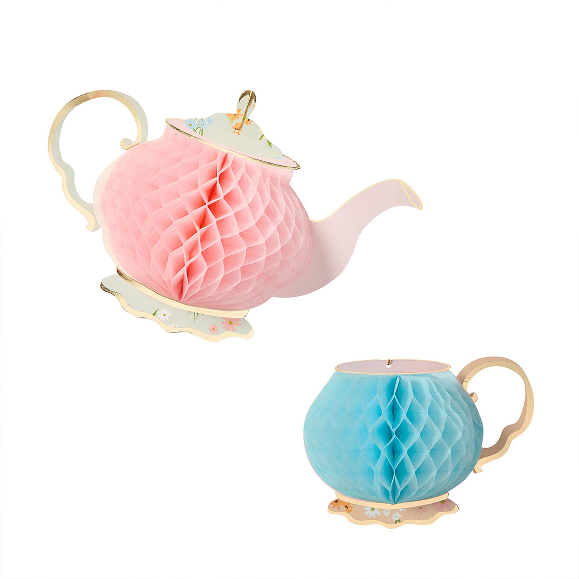 Tea Party Honeycomb Decorations - Pack of 2