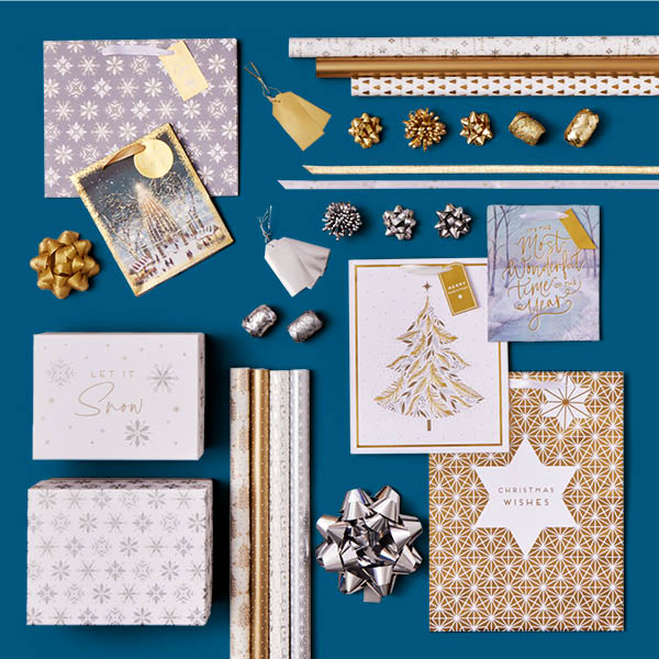 Shimmering Metallic Christmas Gift Wrap Range