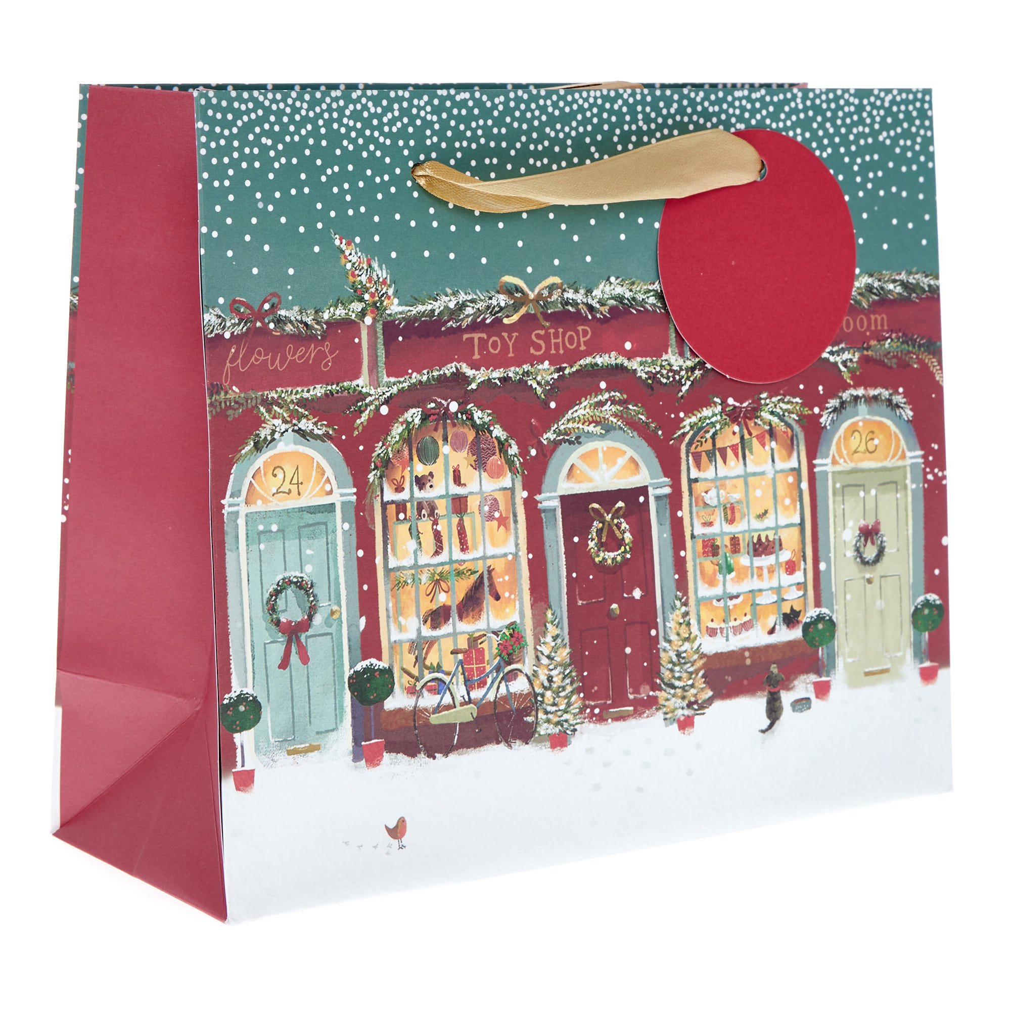 Medium Landscape Festive Shop Fronts Gift Bag