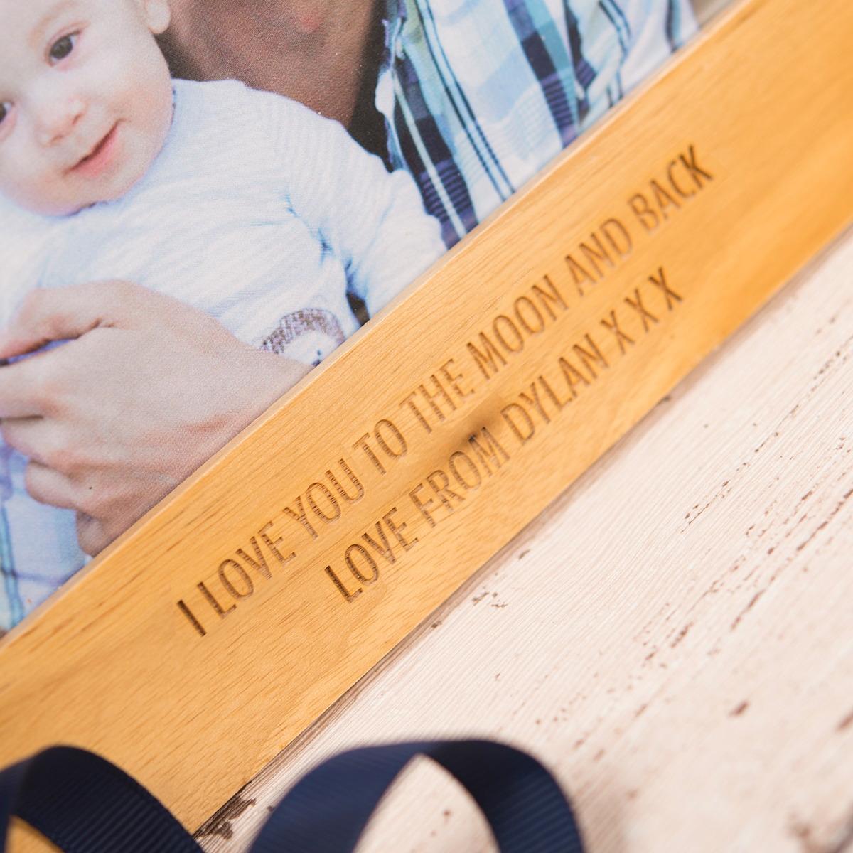 Personalised Engraved Wooden Picture Frame - Our First Father's Day