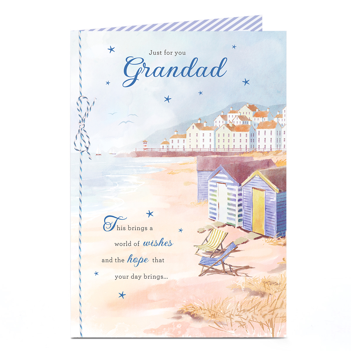 Birthday Card - Seaside Houses, Grandad