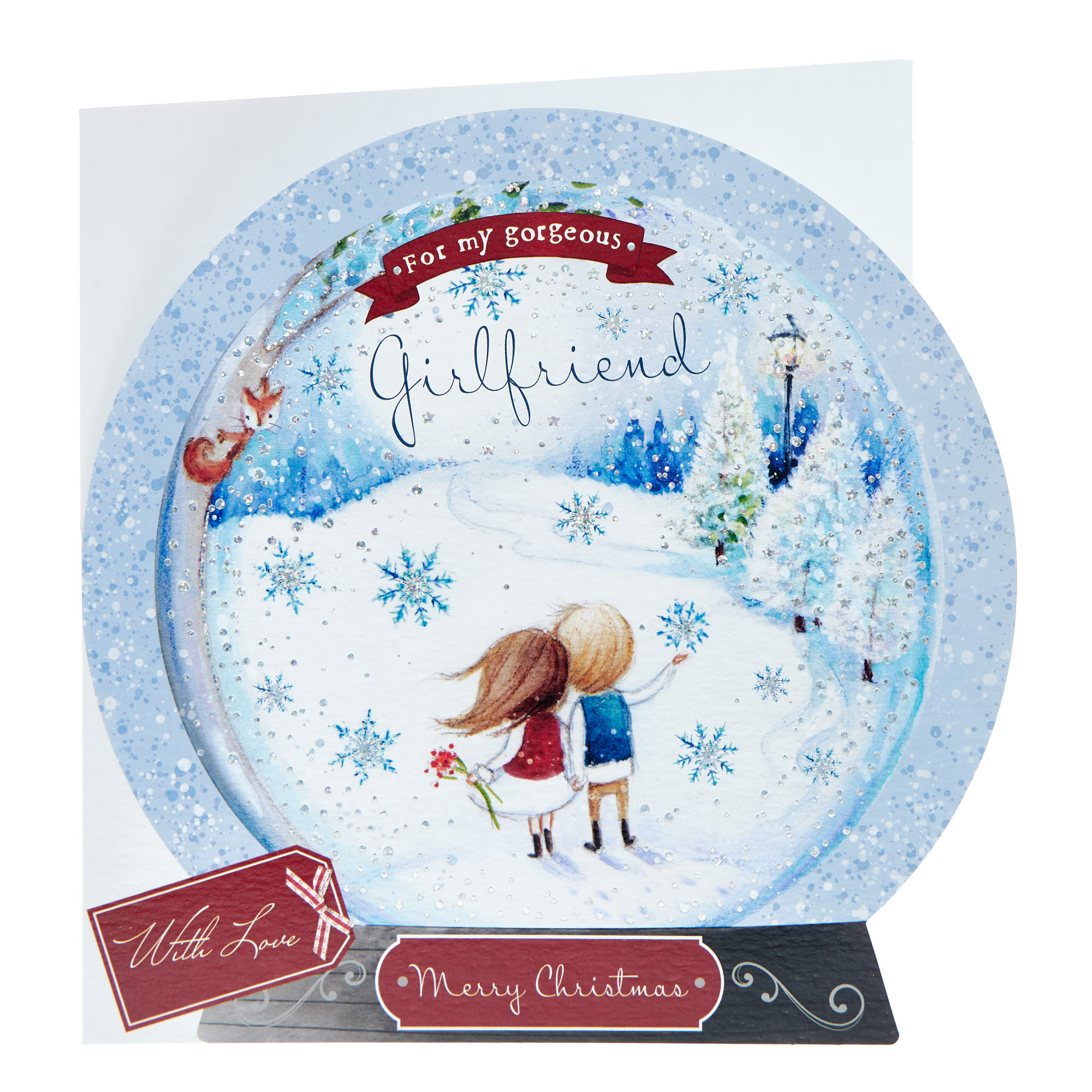Exquisite Girlfriend Snow Globe Christmas Card