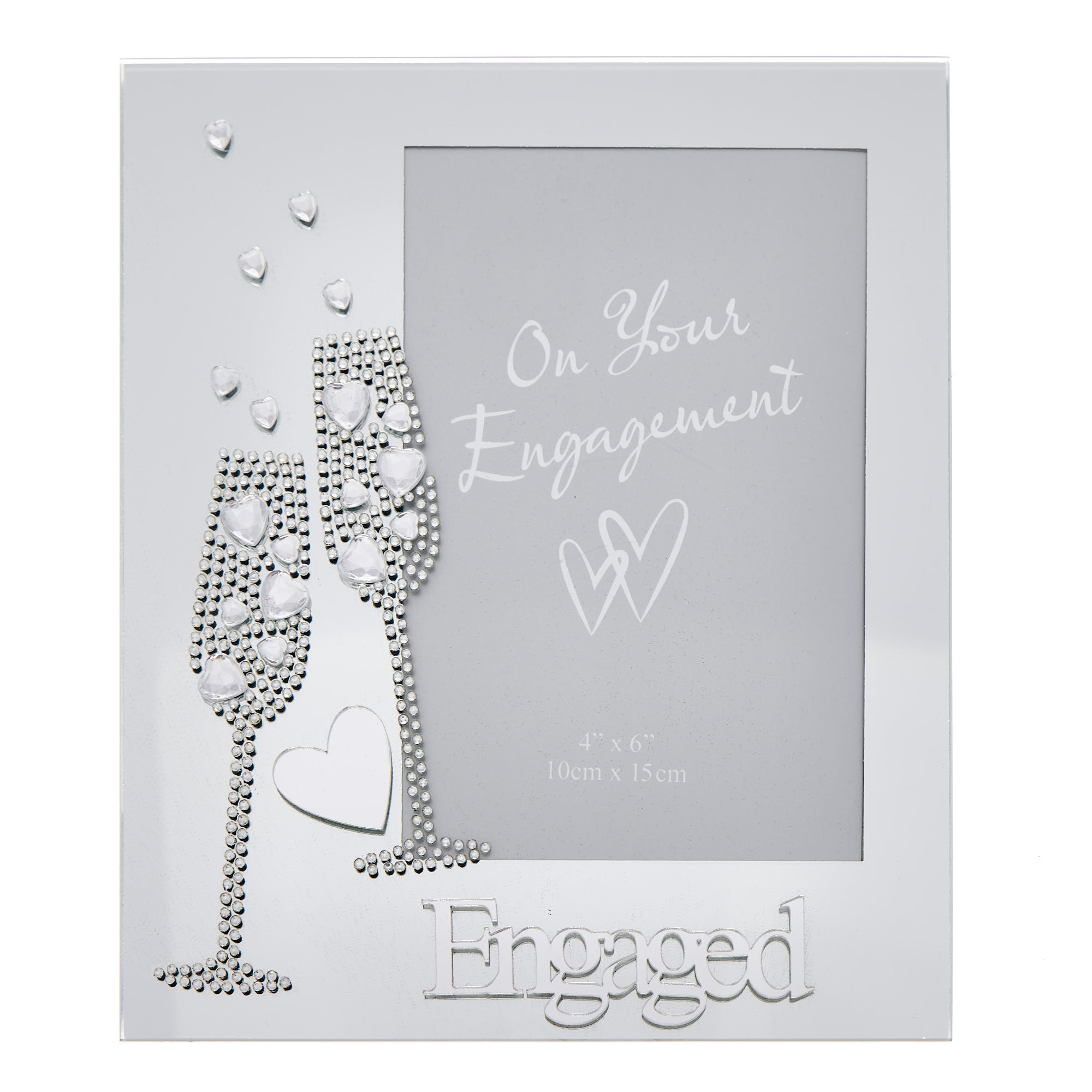 Silver Plated Engagement Champagne Photo Frame