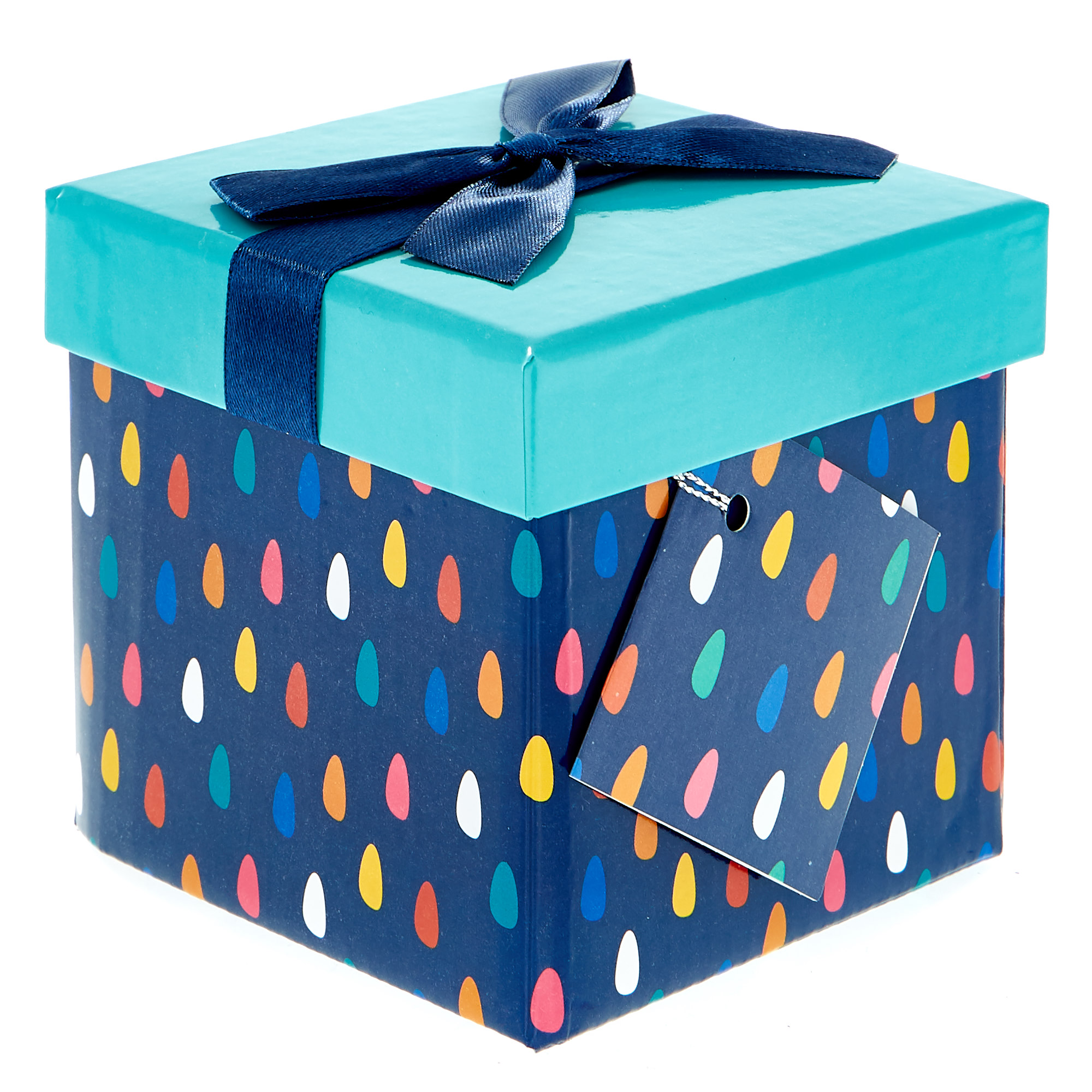 Small Flat-Pack Gift Box - Patterned Turquoise