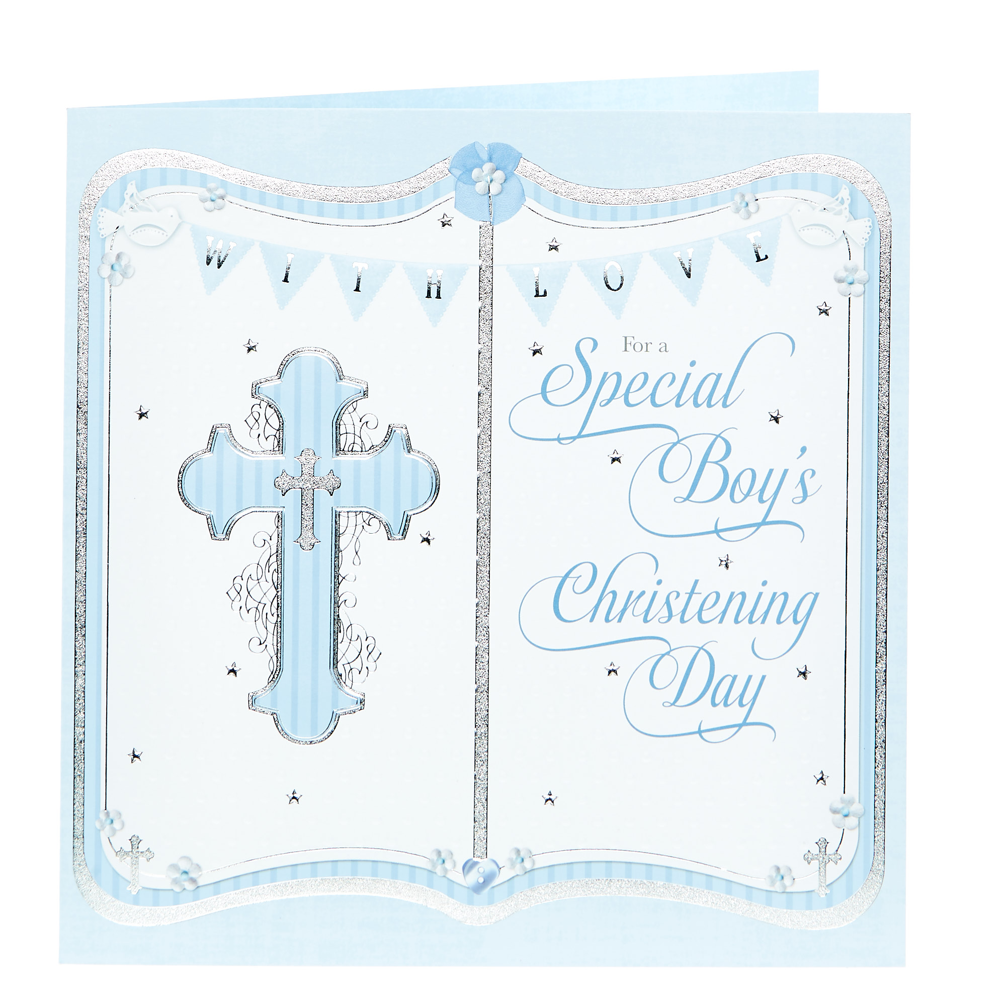 Platinum Collection Christening Card - For A Special Boy