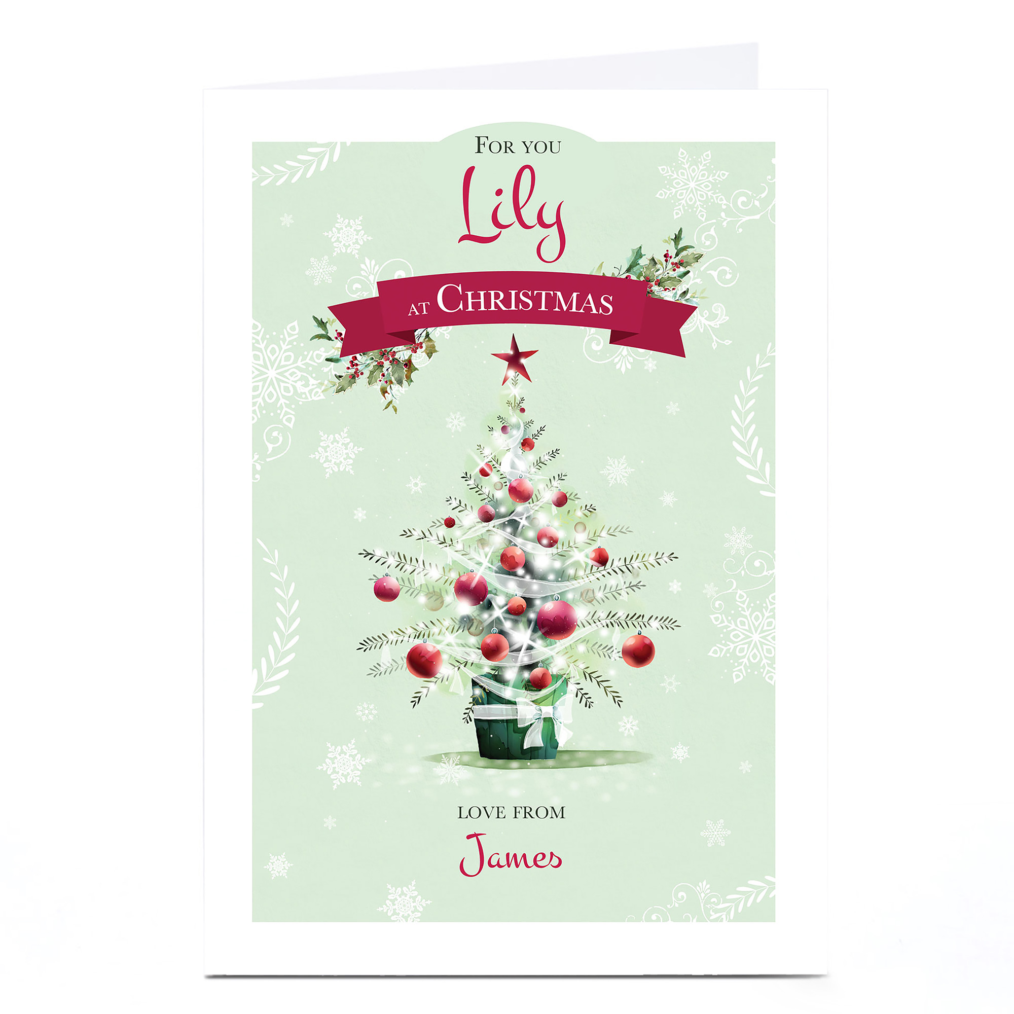 Personalised Christmas Card - Tree Baubles