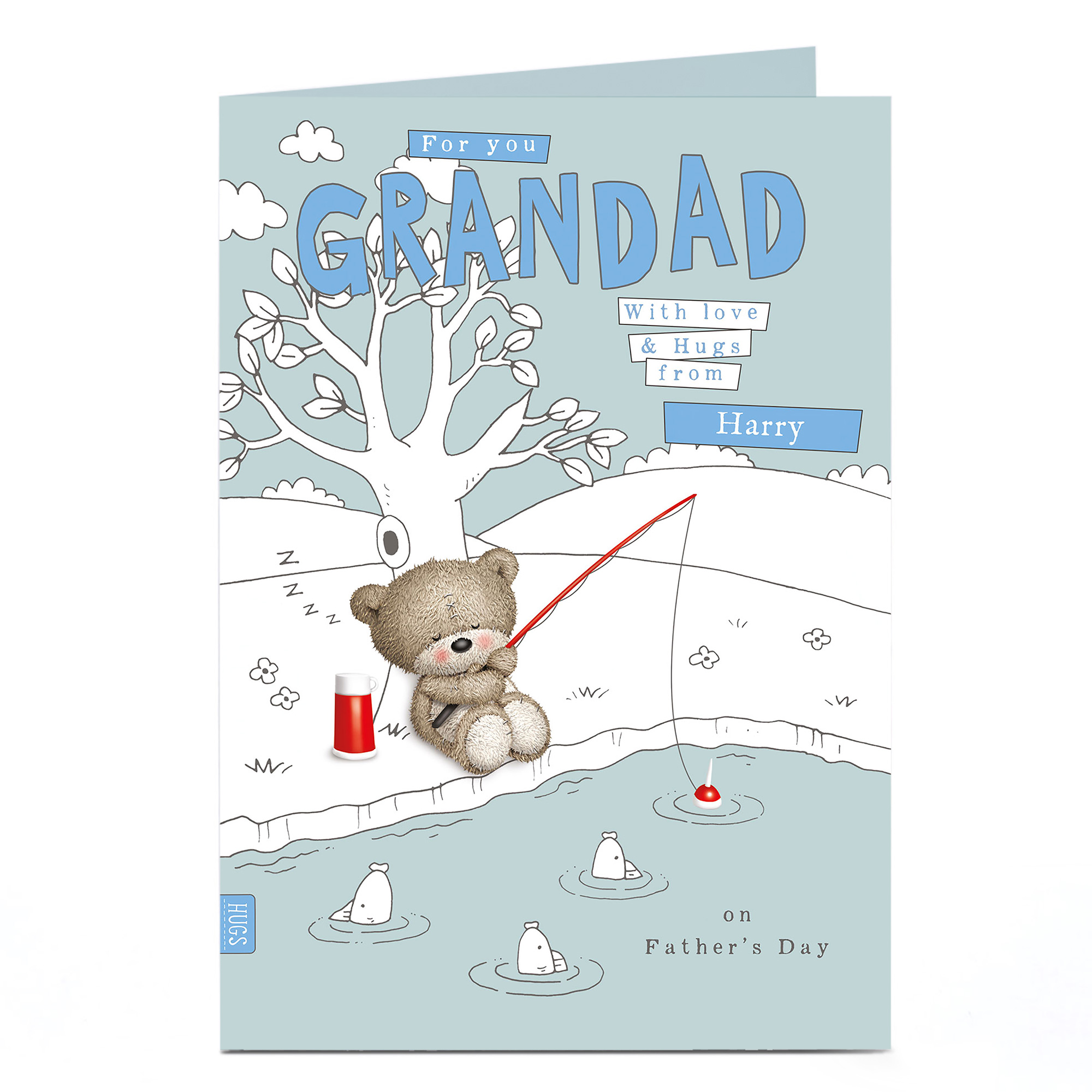 Hugs Personalised Father's Day Card - Fishing Bears Grandad