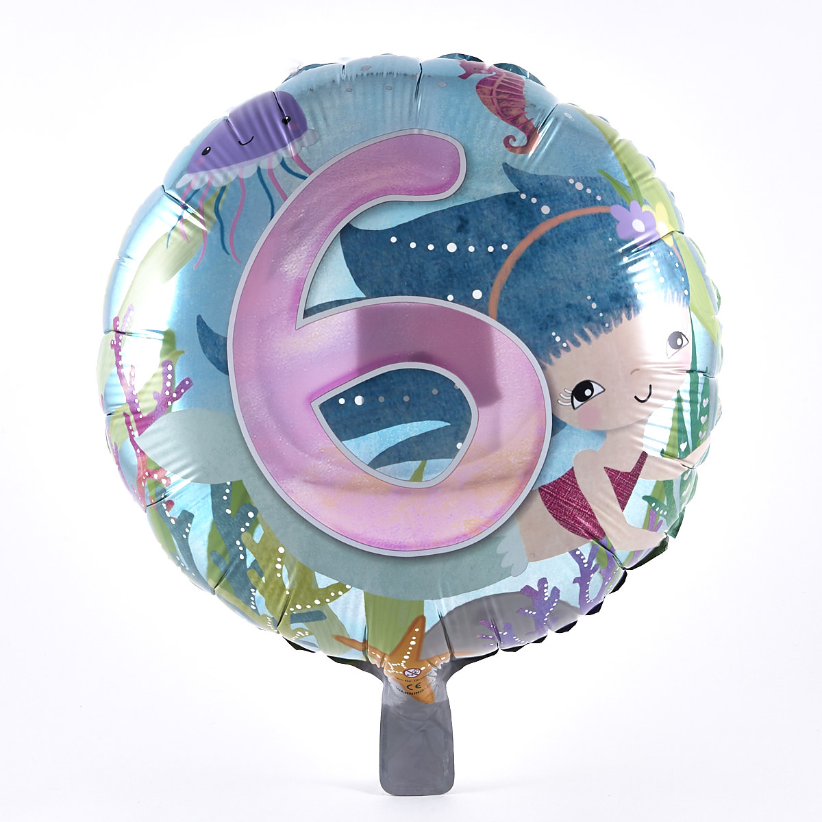 6th Birthday Mermaid Foil Helium Balloon