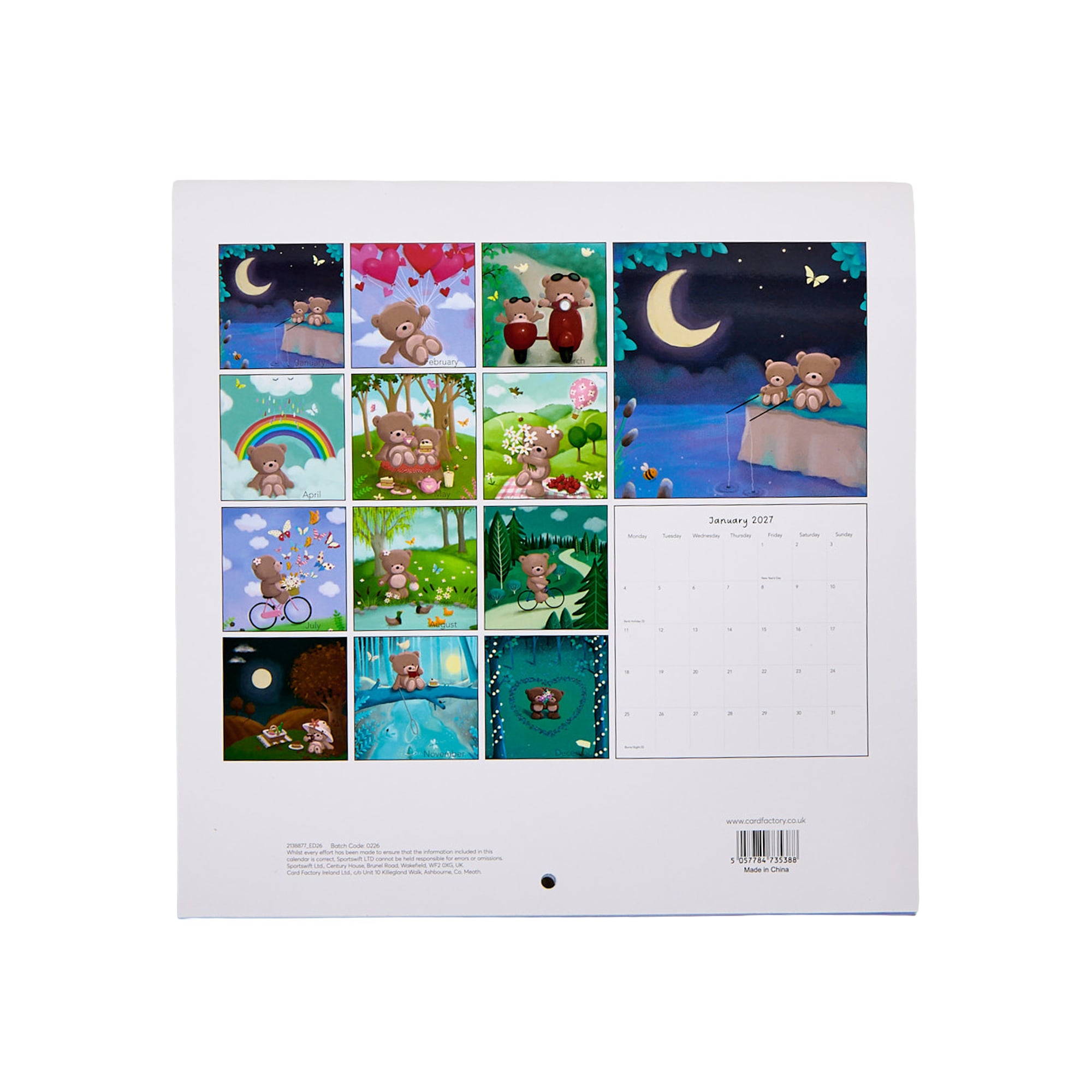 Hugs 2027 Square Wall Calendar 