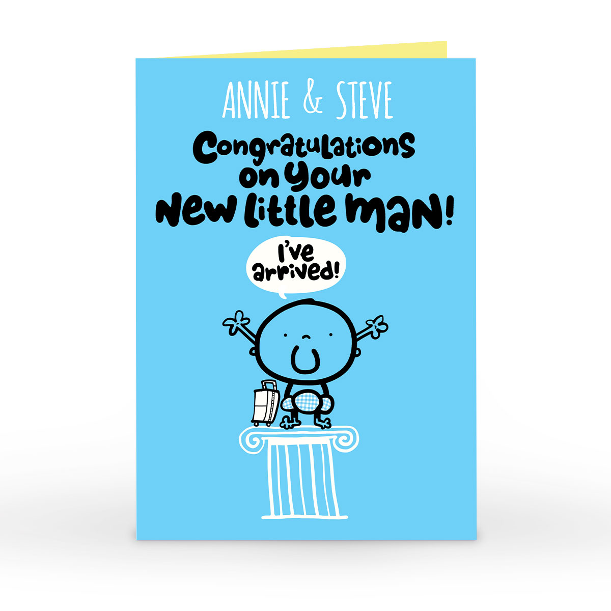 Personalised Fruitloops New Baby Card - Little Man!