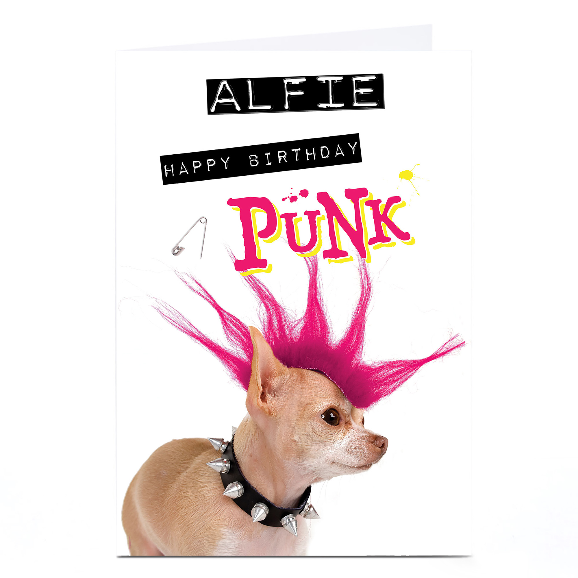 Personalised Birthday Card - Punk Dog