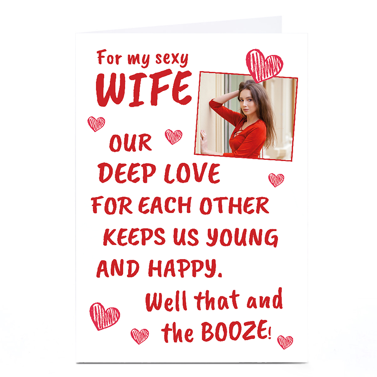 Photo Birthday Card - Sexy Wife Love & Booze