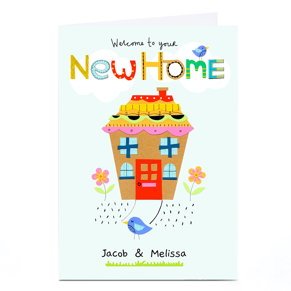 Personalised Lindsay Loves To Draw New Home Card - House and Bird
