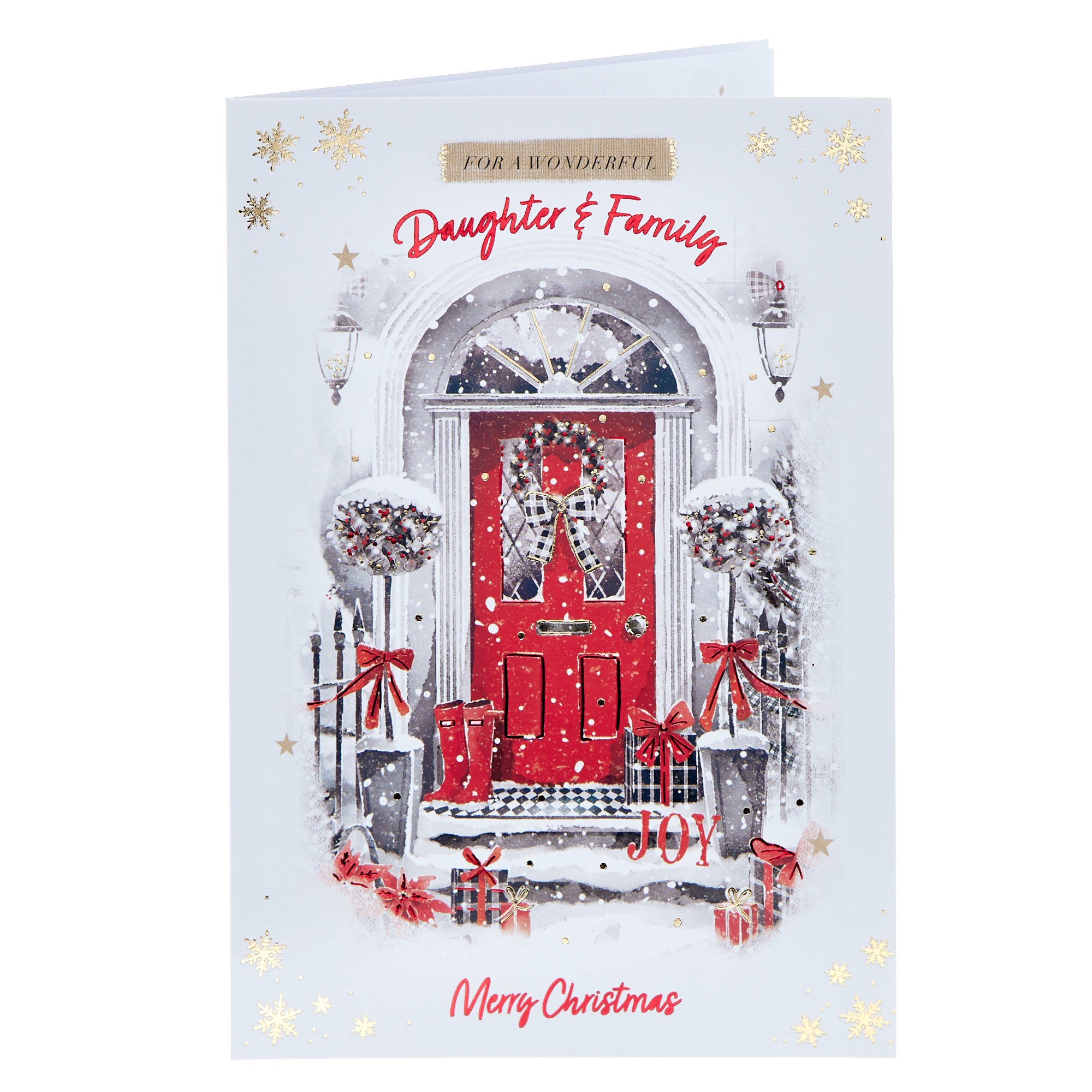 Daughter & Family Red Door Christmas Card