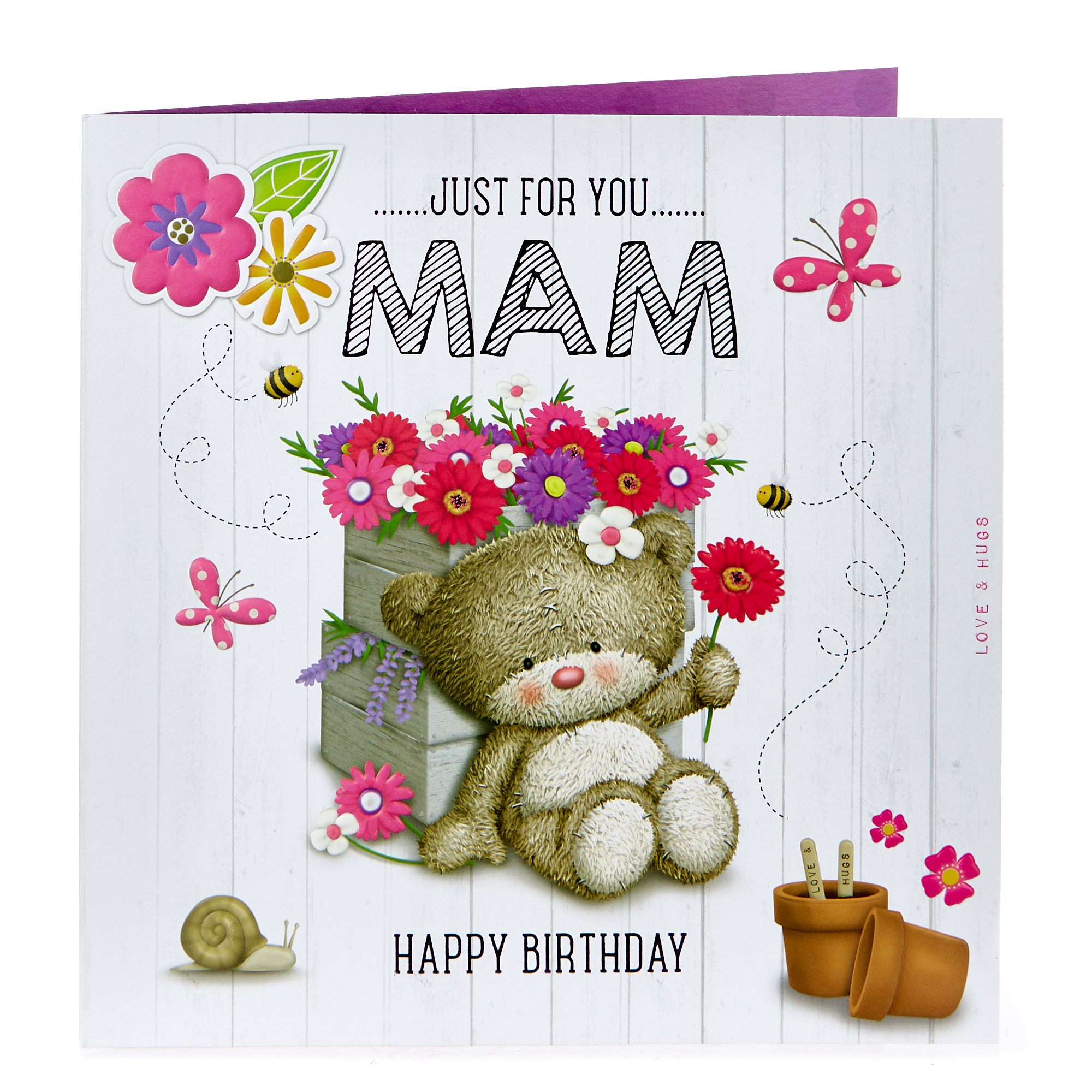 Platinum Collection Hugs Bear Birthday Card - Mam