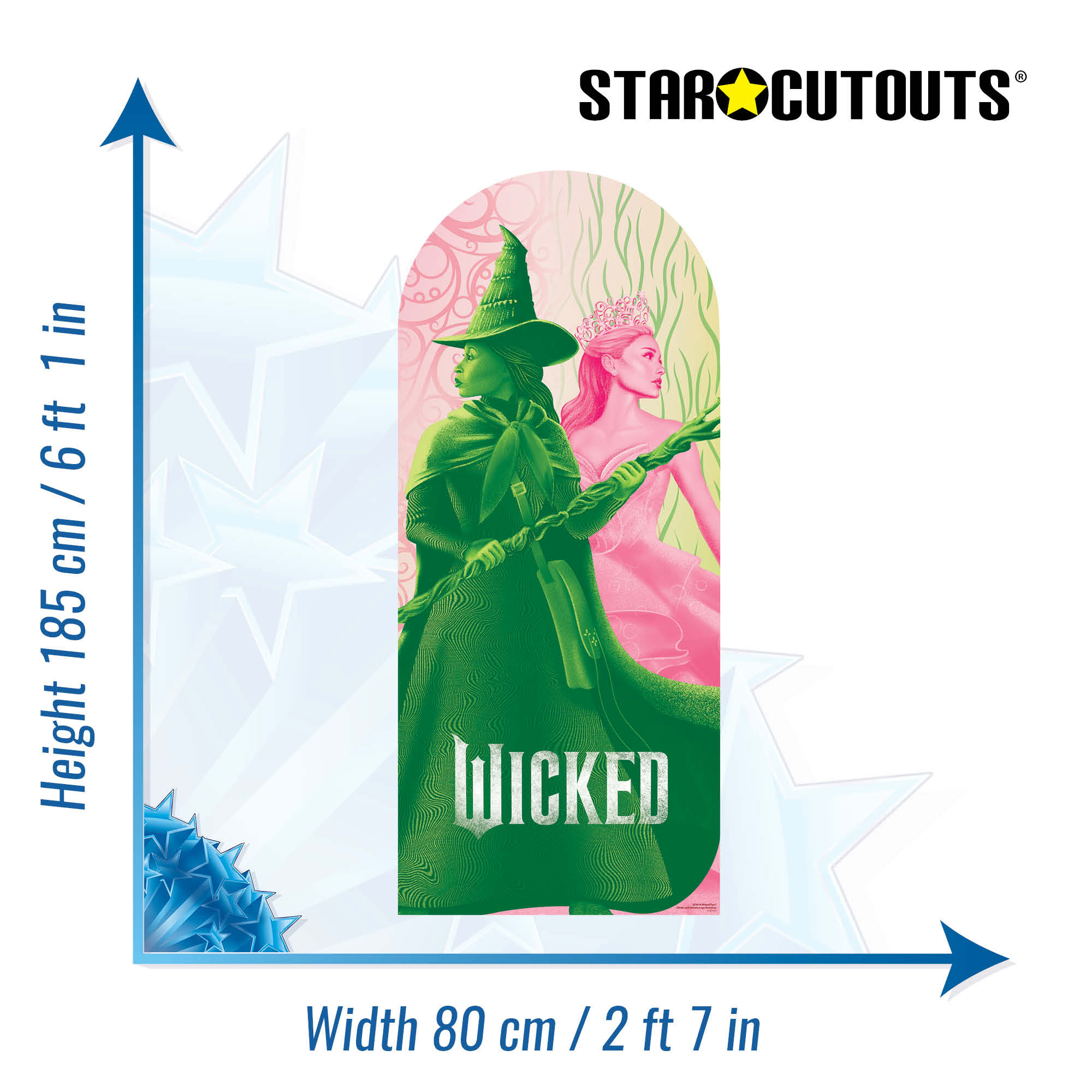 Wicked Glinda & Elphaba Backdrop Cardboard Cutout 