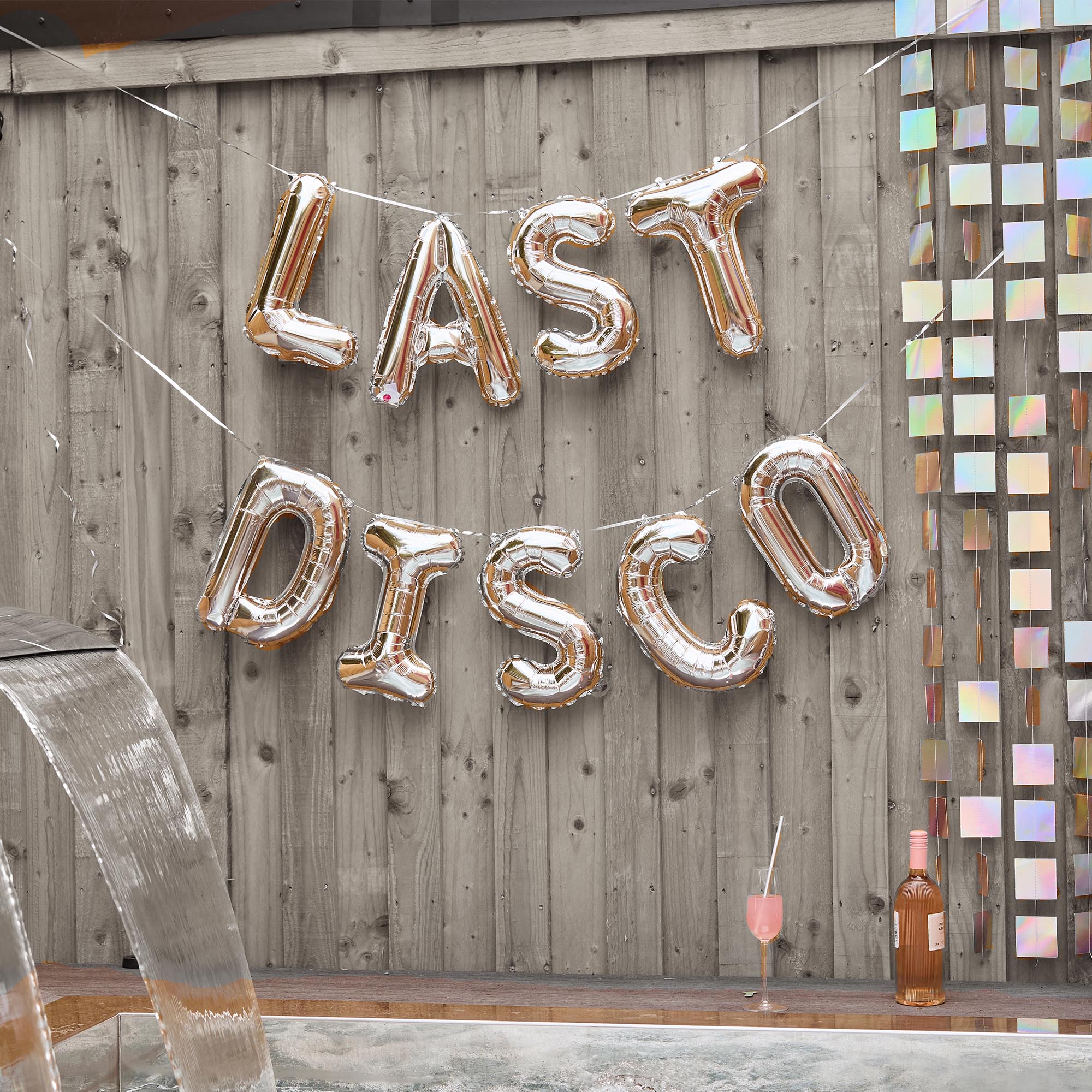 Silver Last Disco Foil Balloon Garland