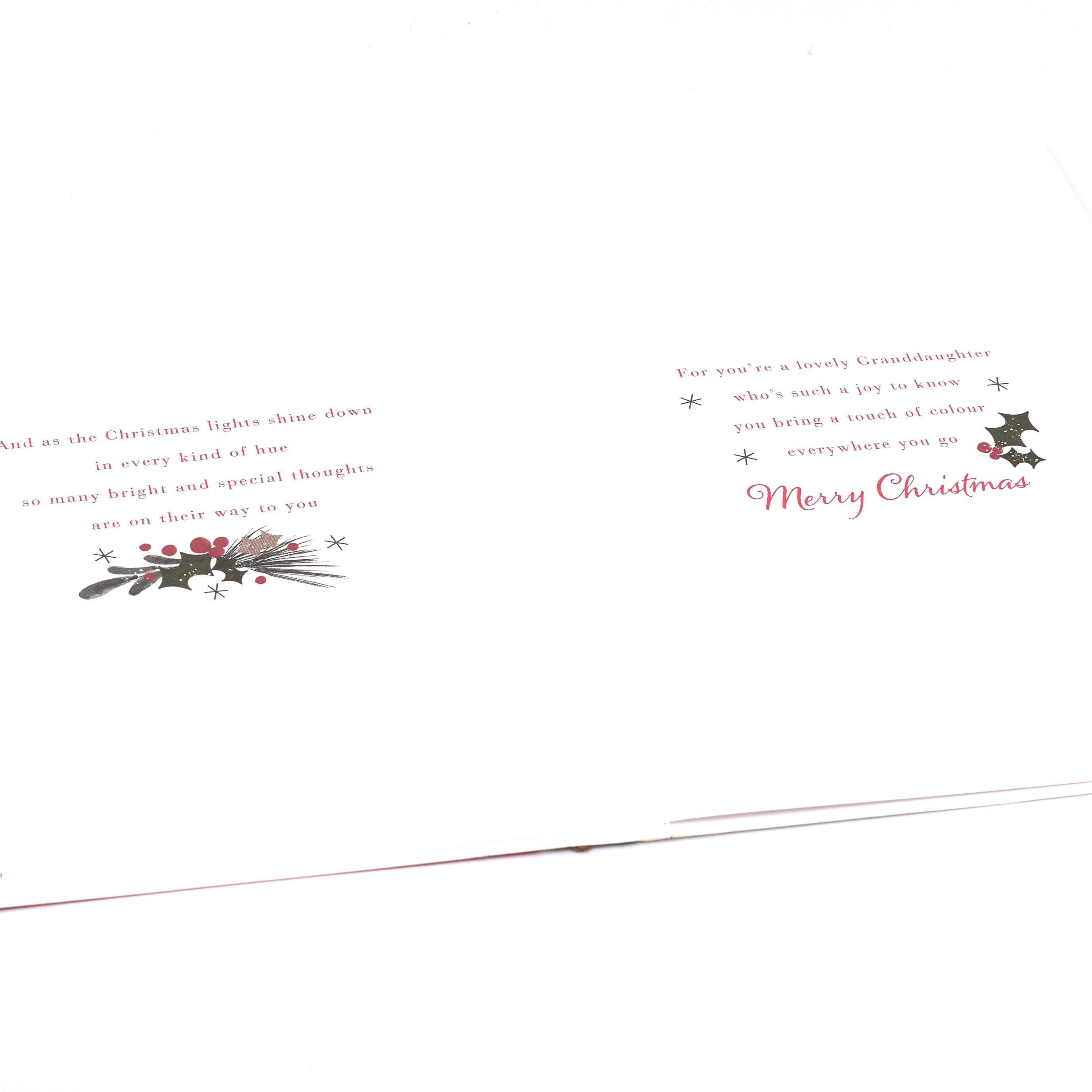 Christmas Card - Granddaughter, Traditional Christmas Verse