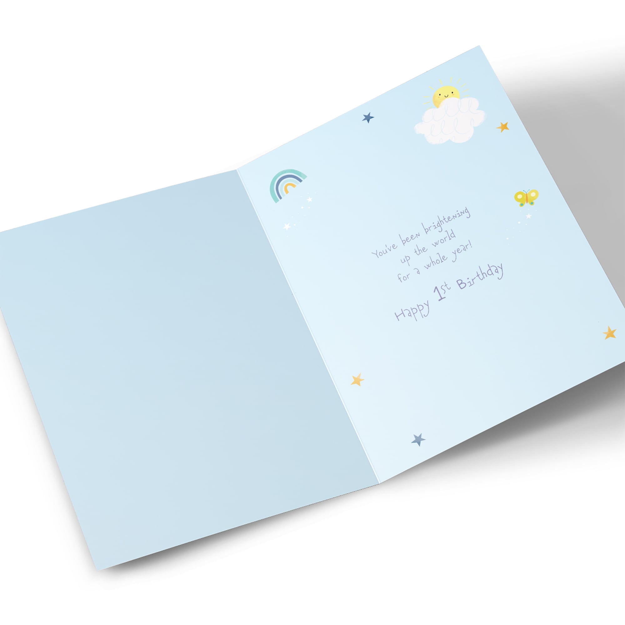 1st Birthday Card - To a Special Son Lion and Stars