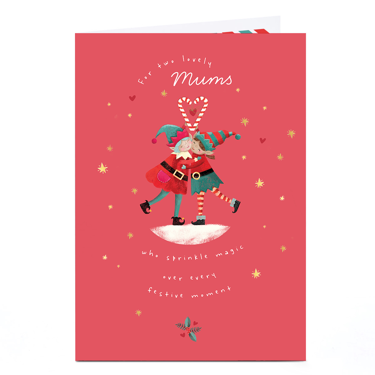 Christmas Card - Elf Cuddle, Mum & Mum