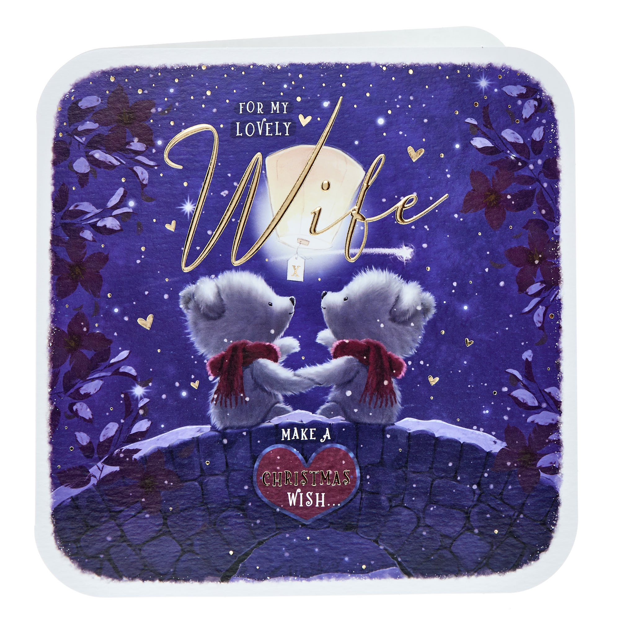 Wife Bears & Lantern Christmas Card