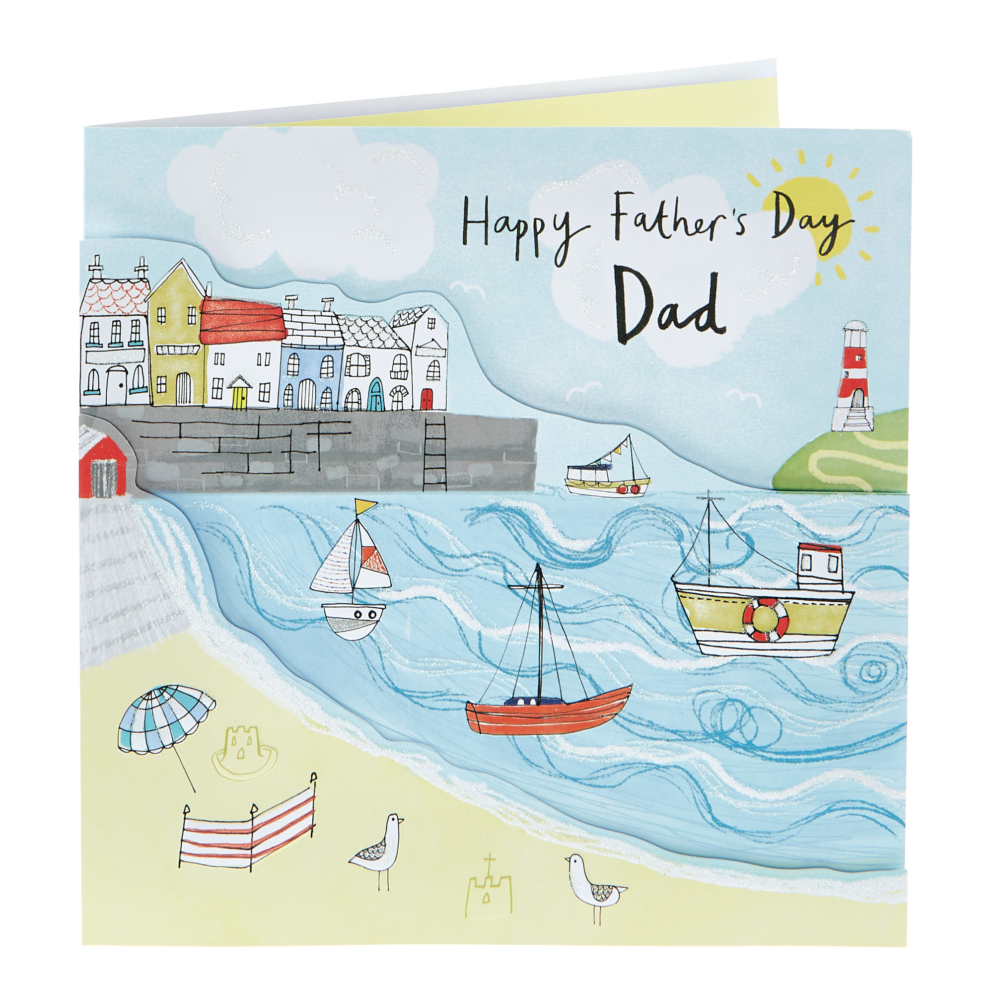 Boxed Father's Day Card - Dad, Coastal Scene 