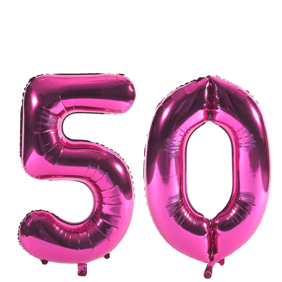 Age 50 Giant Foil Helium Numeral Balloons - Pink (deflated)