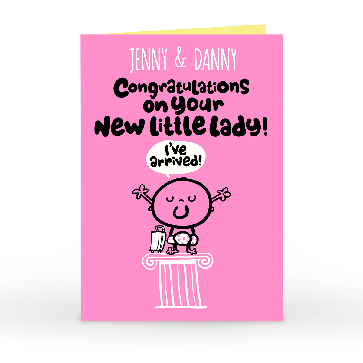 Personalised Fruitloops New Baby Card - Little Lady!