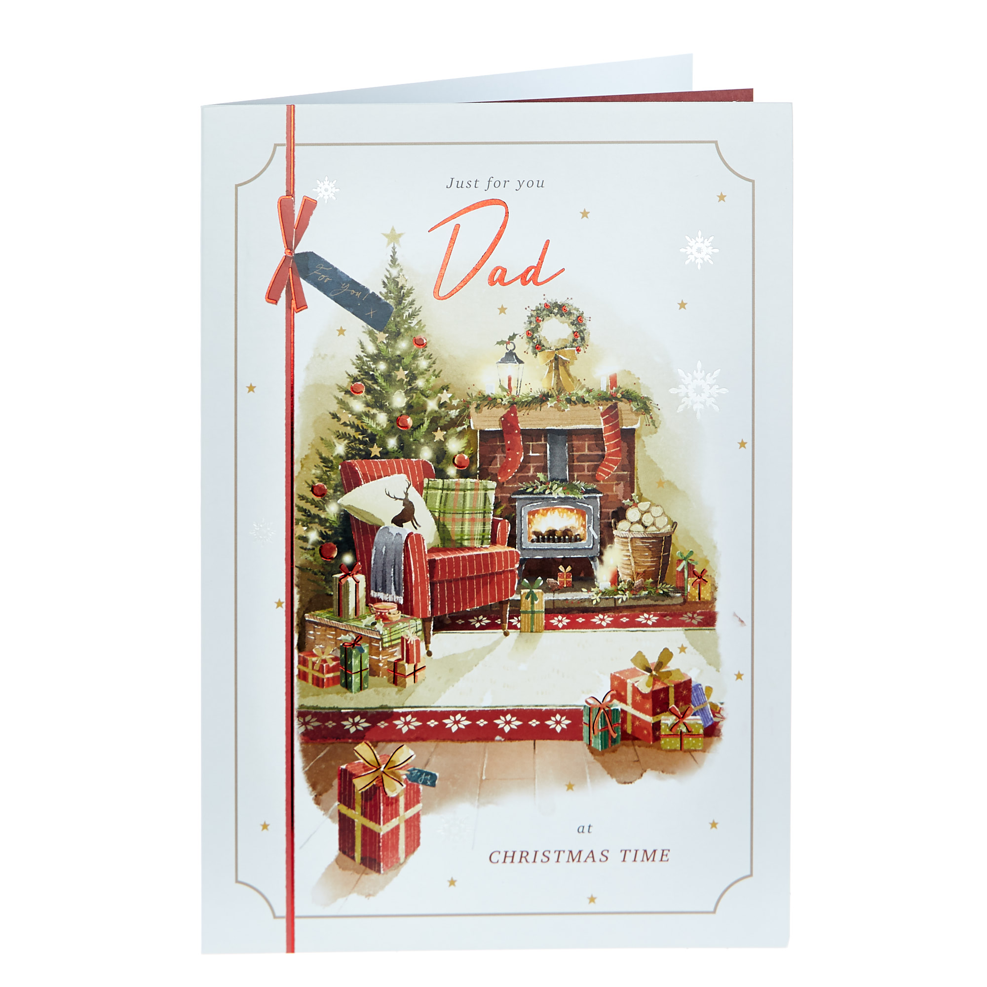 Christmas Card - Just For You Dad Fireplace
