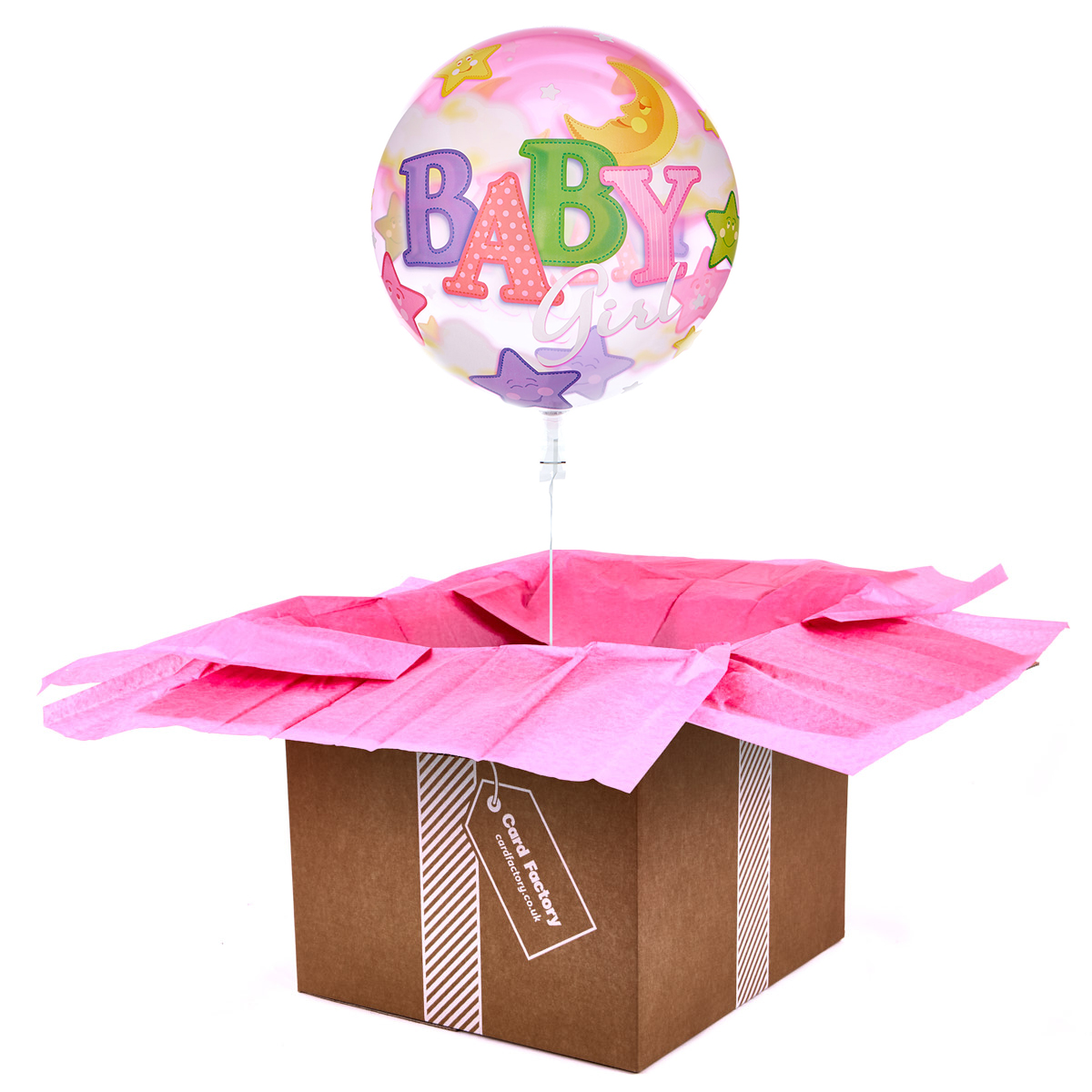 22-Inch Bubble Balloon - Baby Girl - DELIVERED INFLATED!