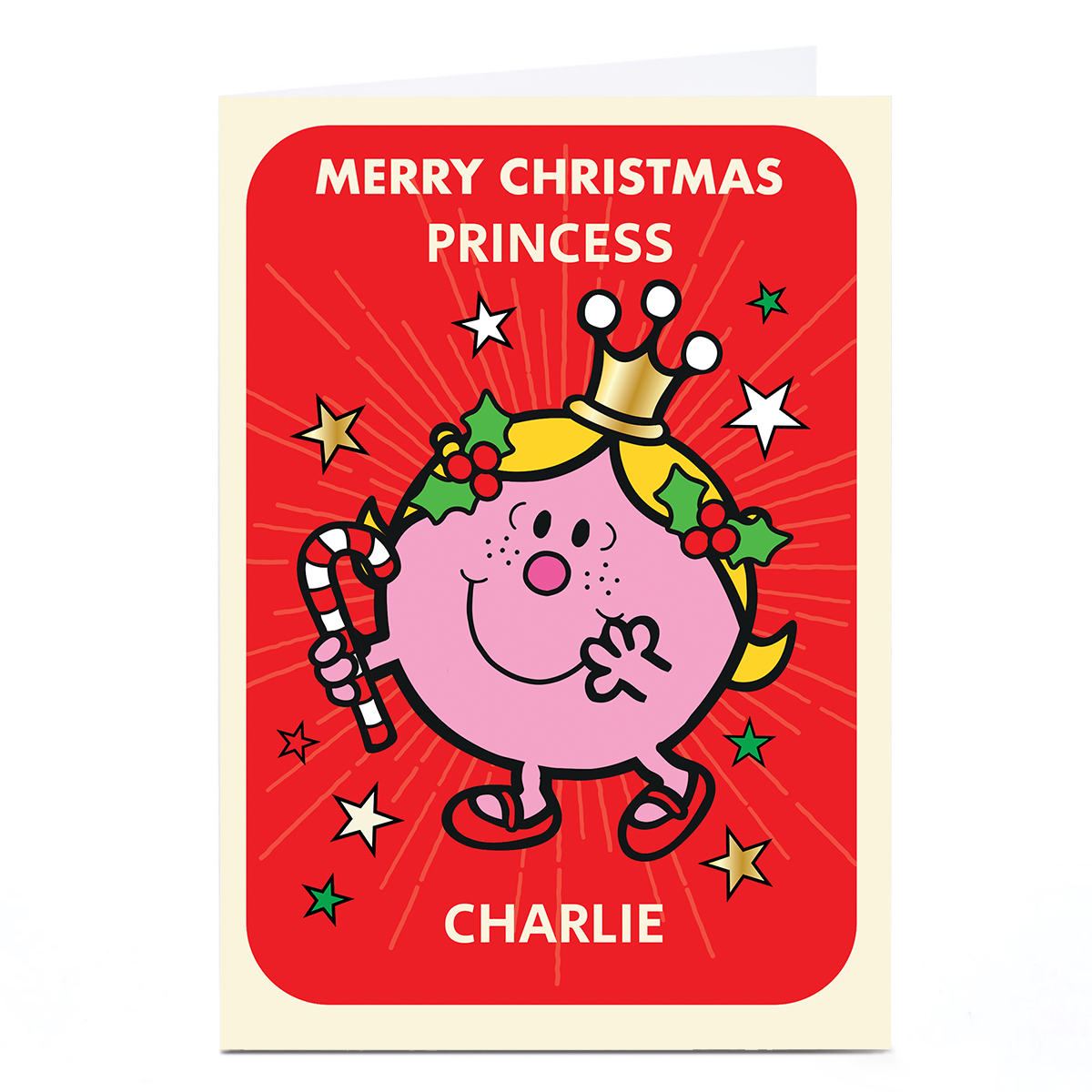 Personalised Mr Men & Little Miss Christmas Card - Princess