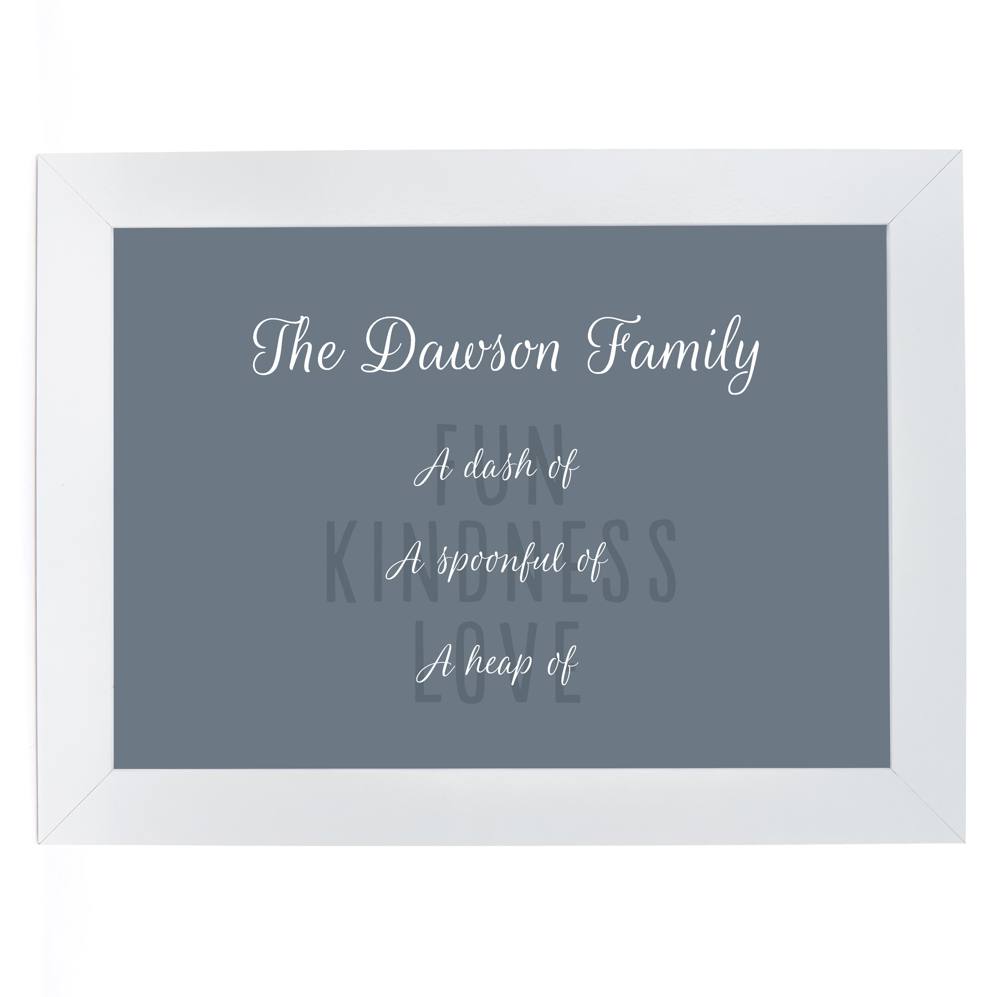 Personalised Family Print - Fun, Kindness & Love