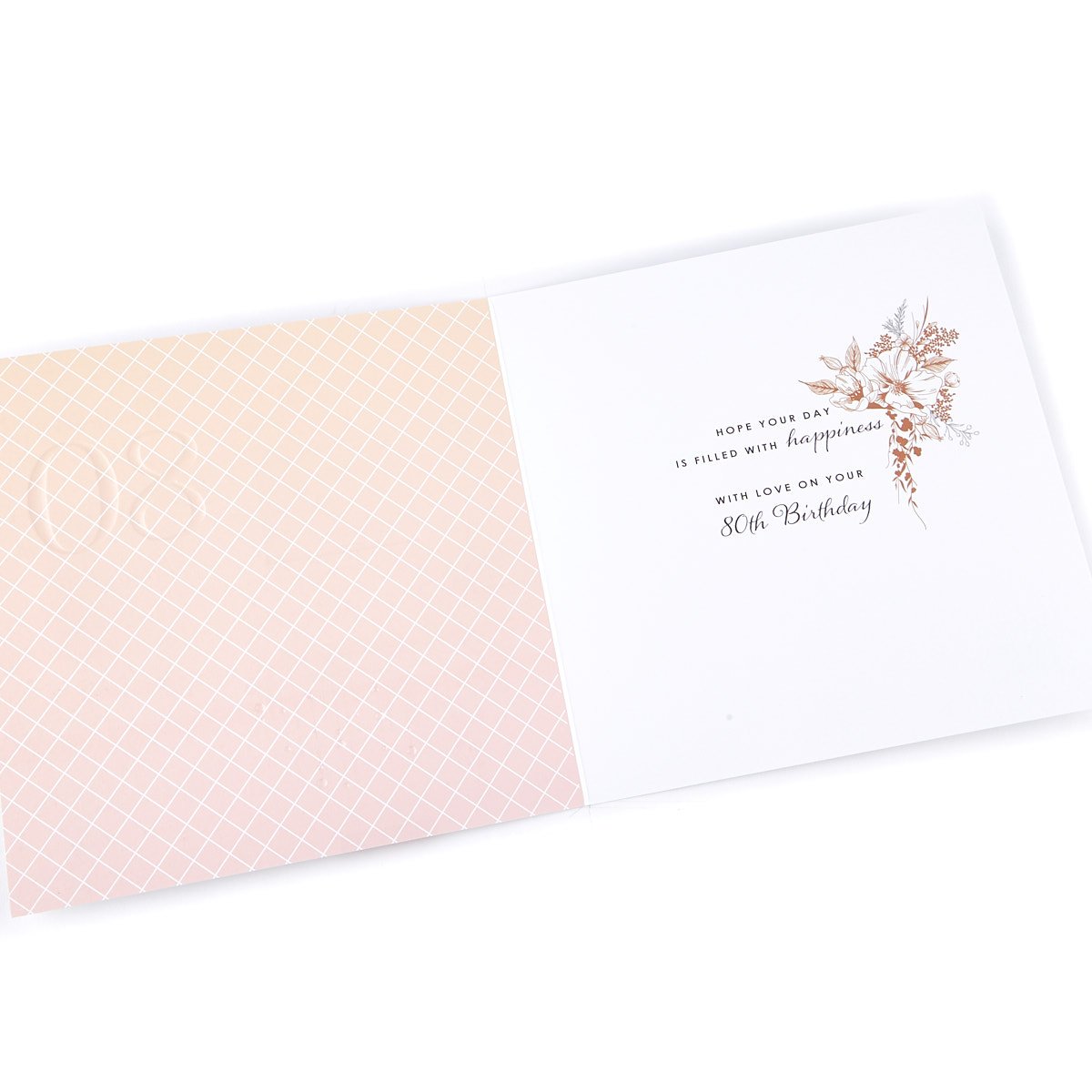 Platinum Collection 80th Birthday Card - Rose Gold Cake 