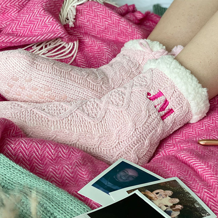 Personalised Monogram Super Soft Slipper Socks