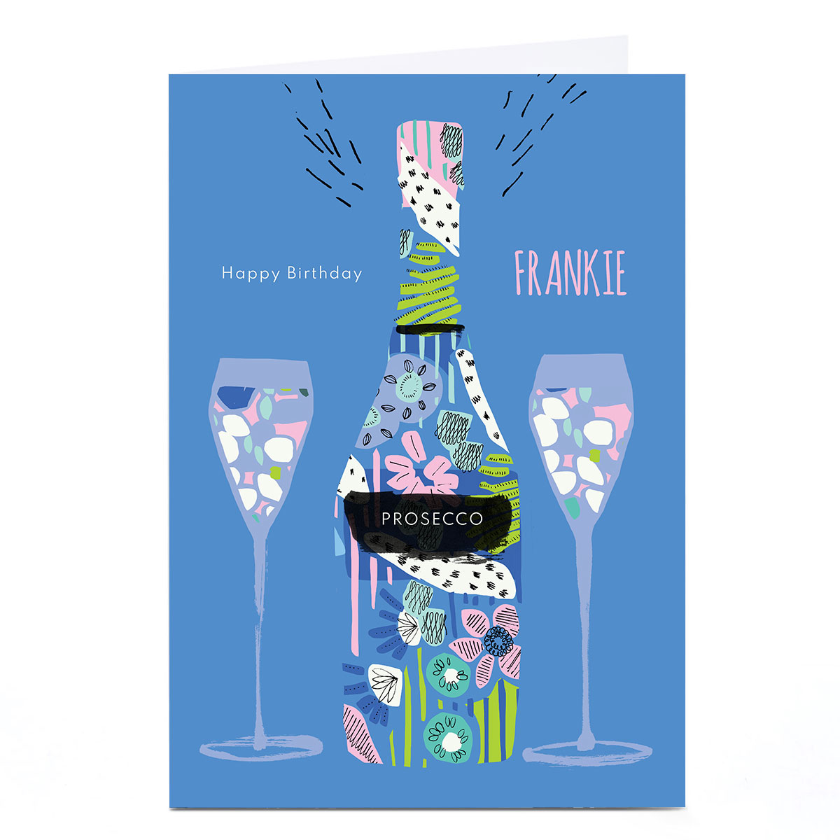 Personalised Rebecca Prinn Birthday Card - Prosecco