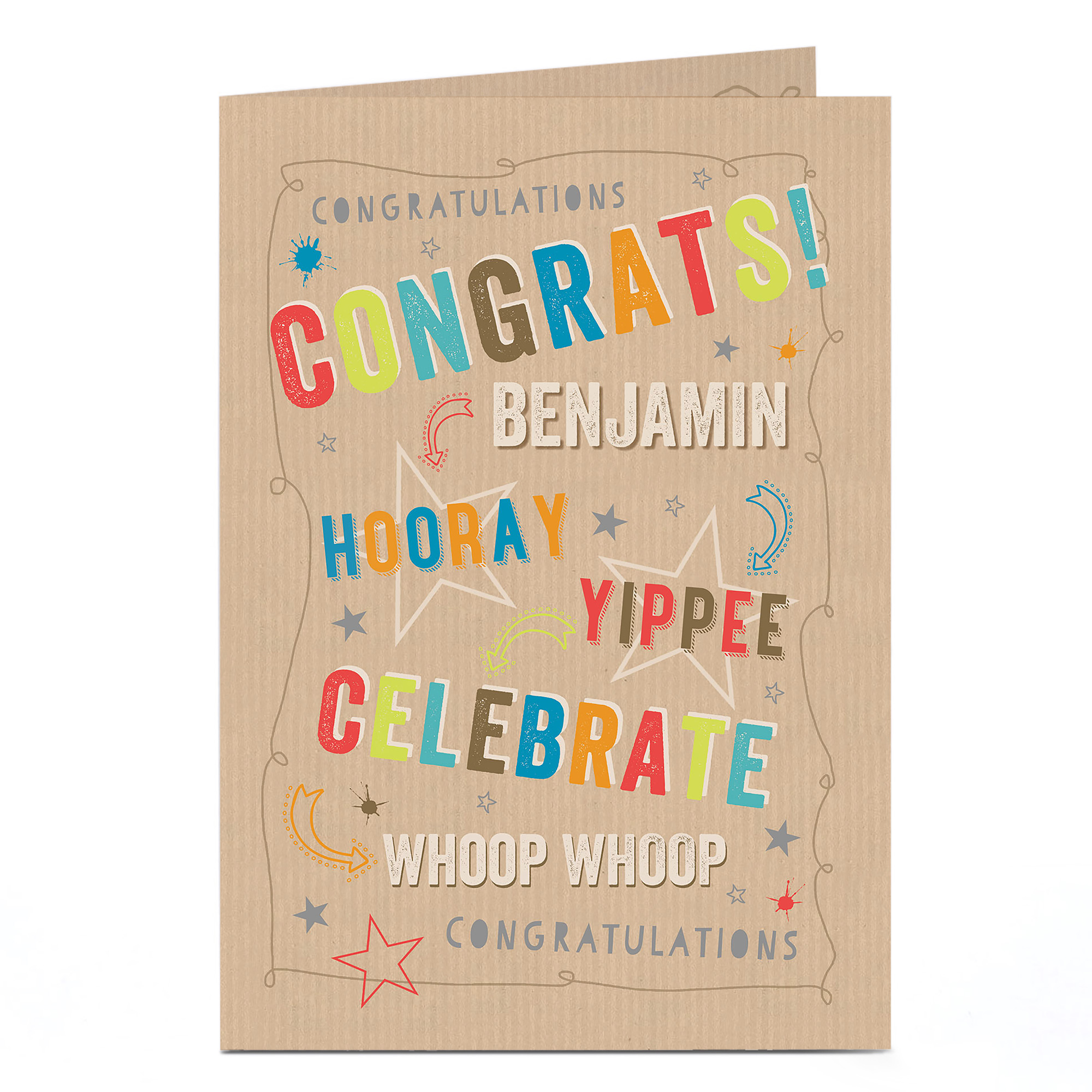 Personalised Congratulations Card - Whoop Whoop