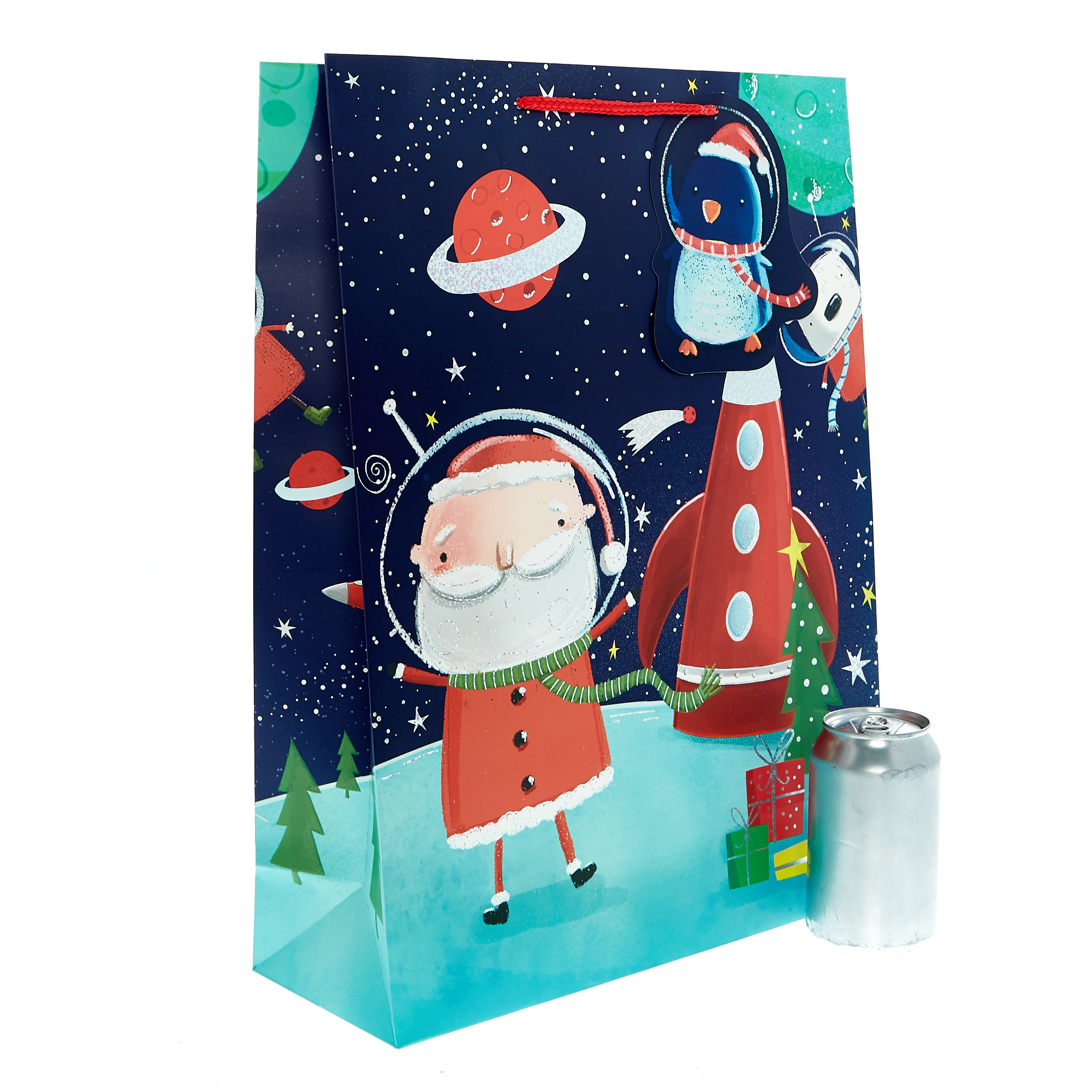 Extra Large Portrait Space Santa Christmas Gift bag