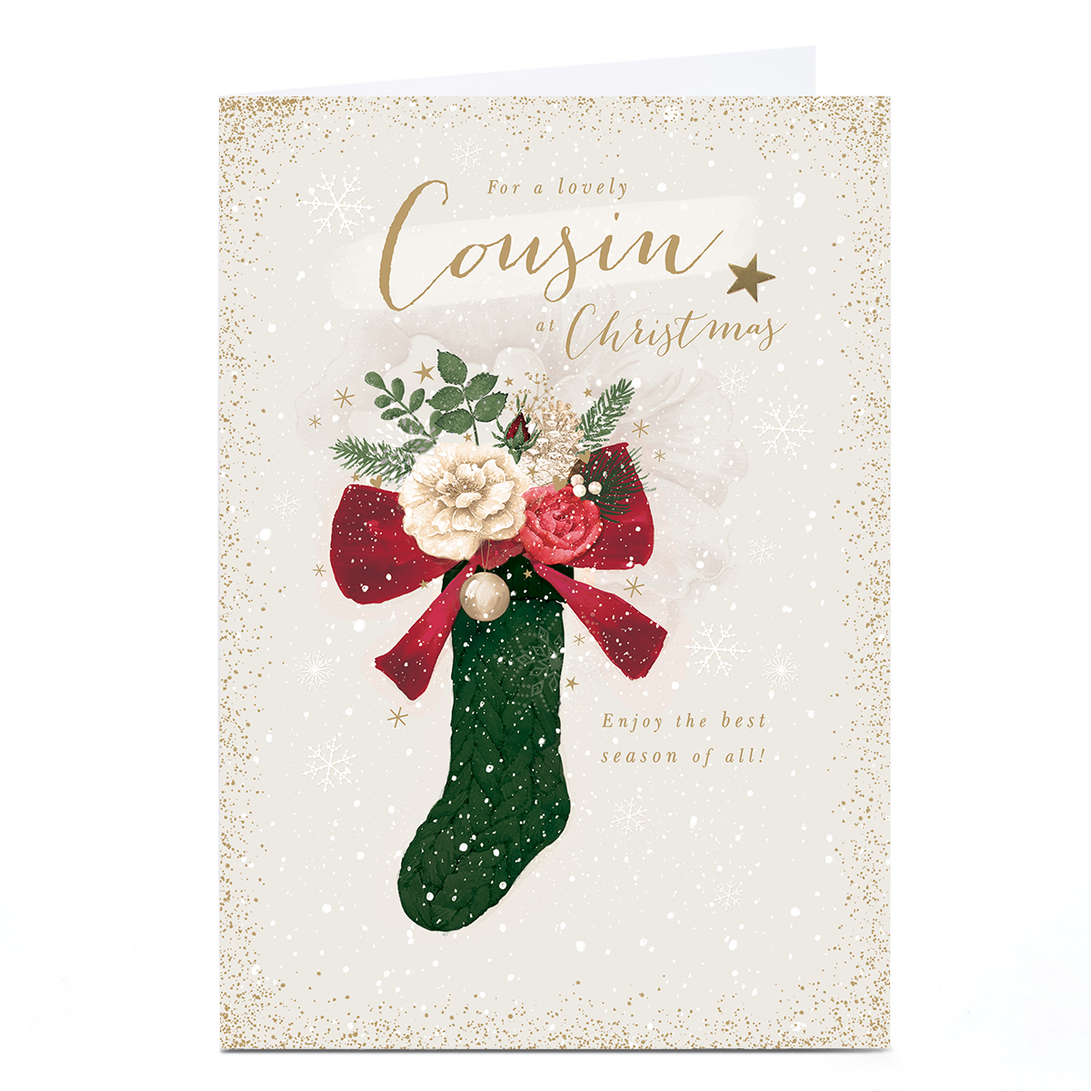 Christmas Card - Floral Filled Stocking