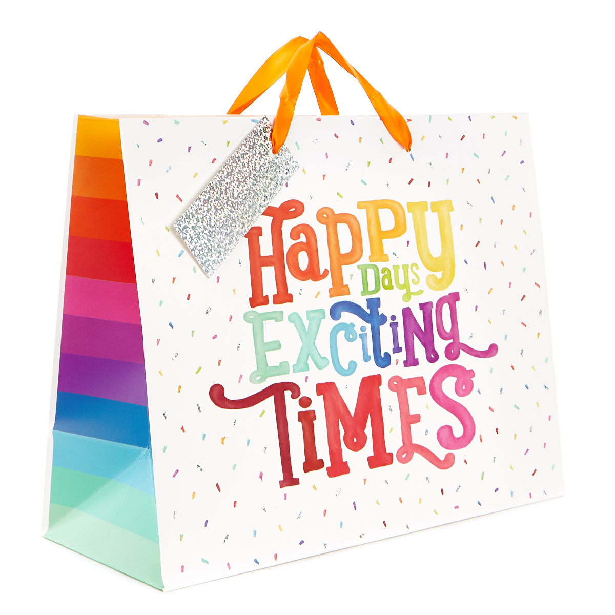 Large Landscape Rainbow Gift Bag - Happy Days, Exciting Times!