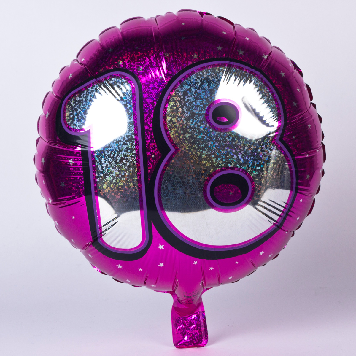Holographic Pink Age 18 Foil Helium Balloon