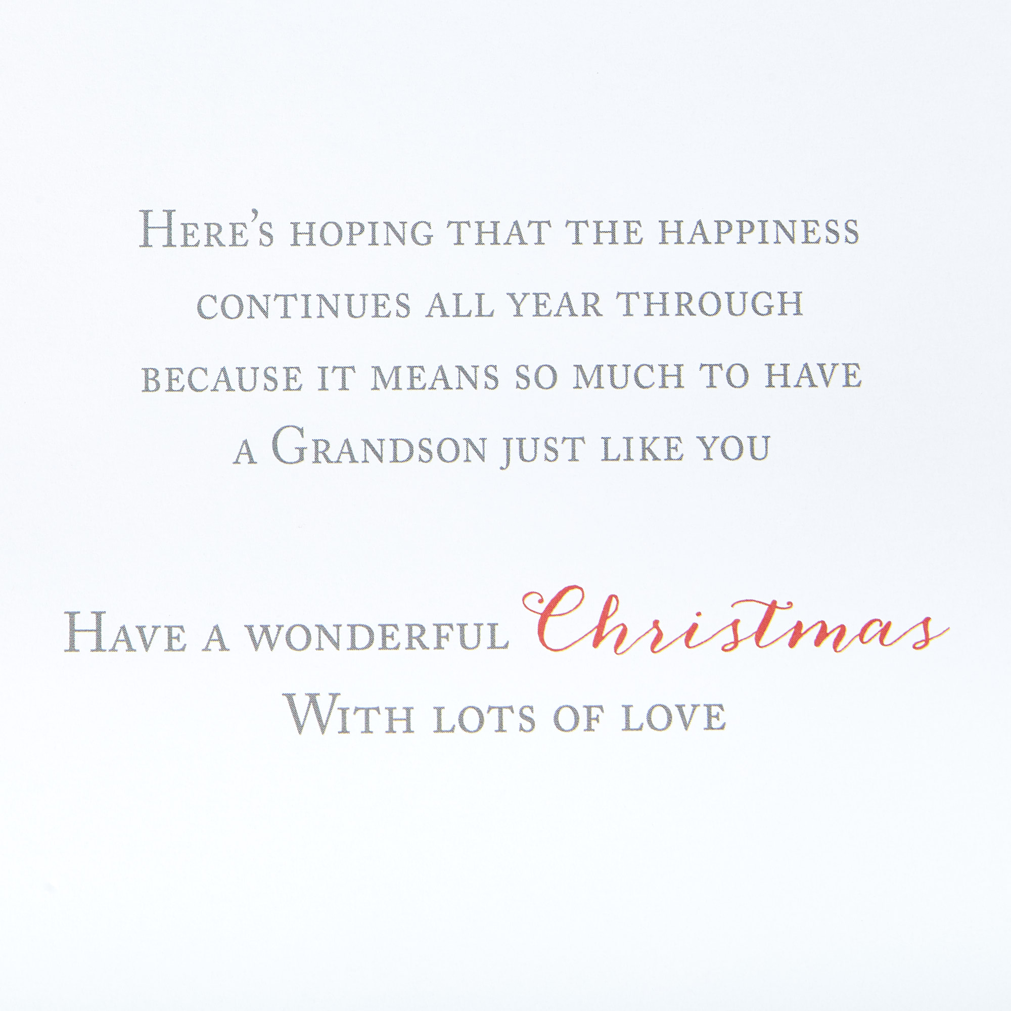 Christmas Card - Grandson, Traditional Verse