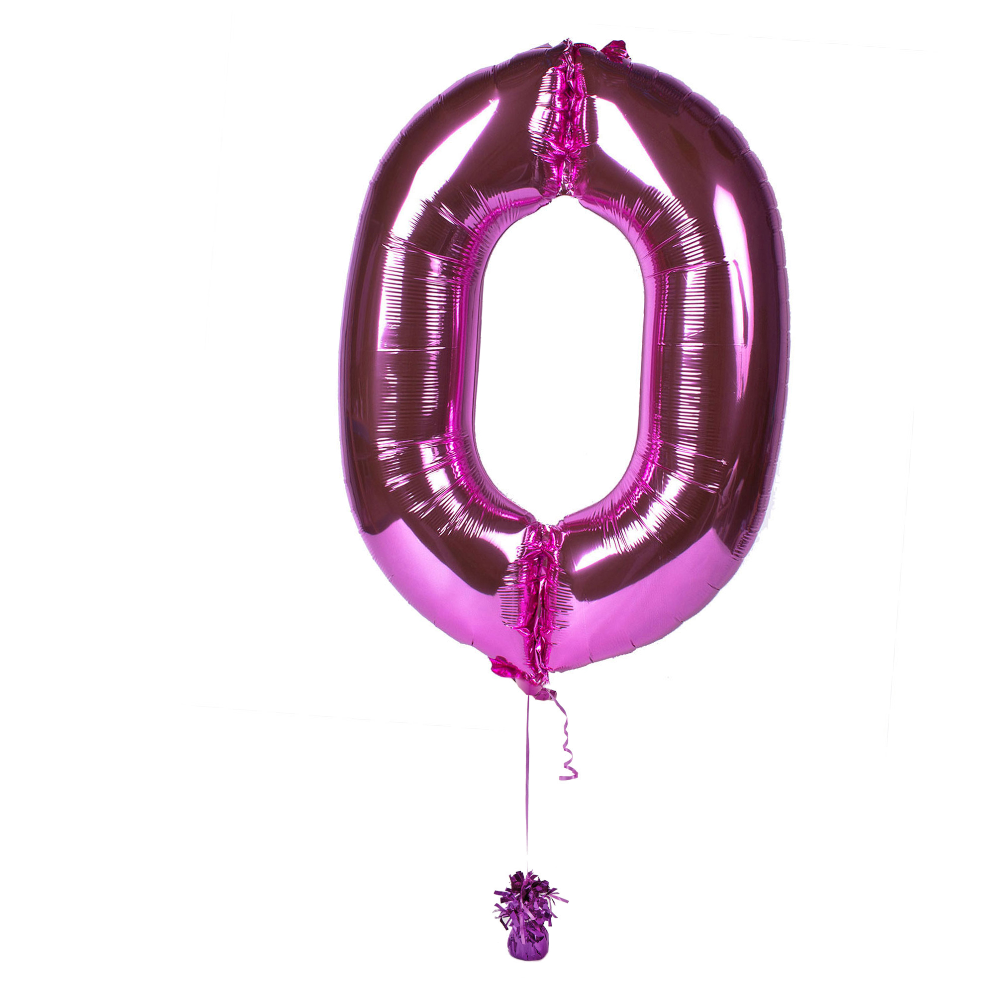Large Pink Number 0 Inflated Balloon Arrangement 