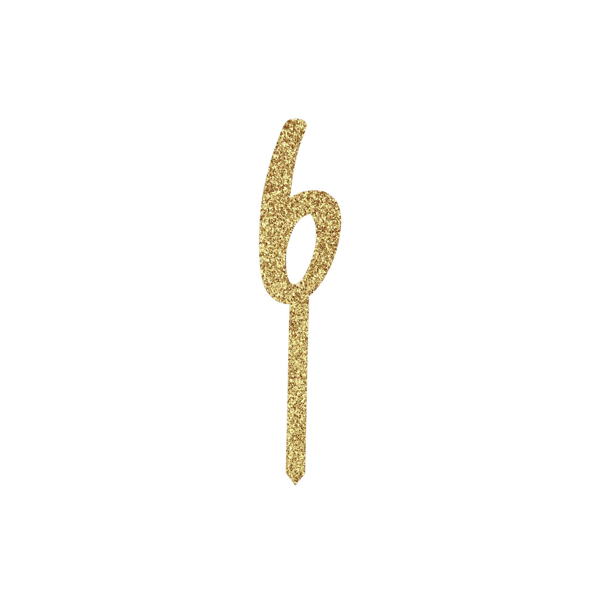 Metallic Gold Number Glitter Acrylic Cake Topper (Numbers 0-9)