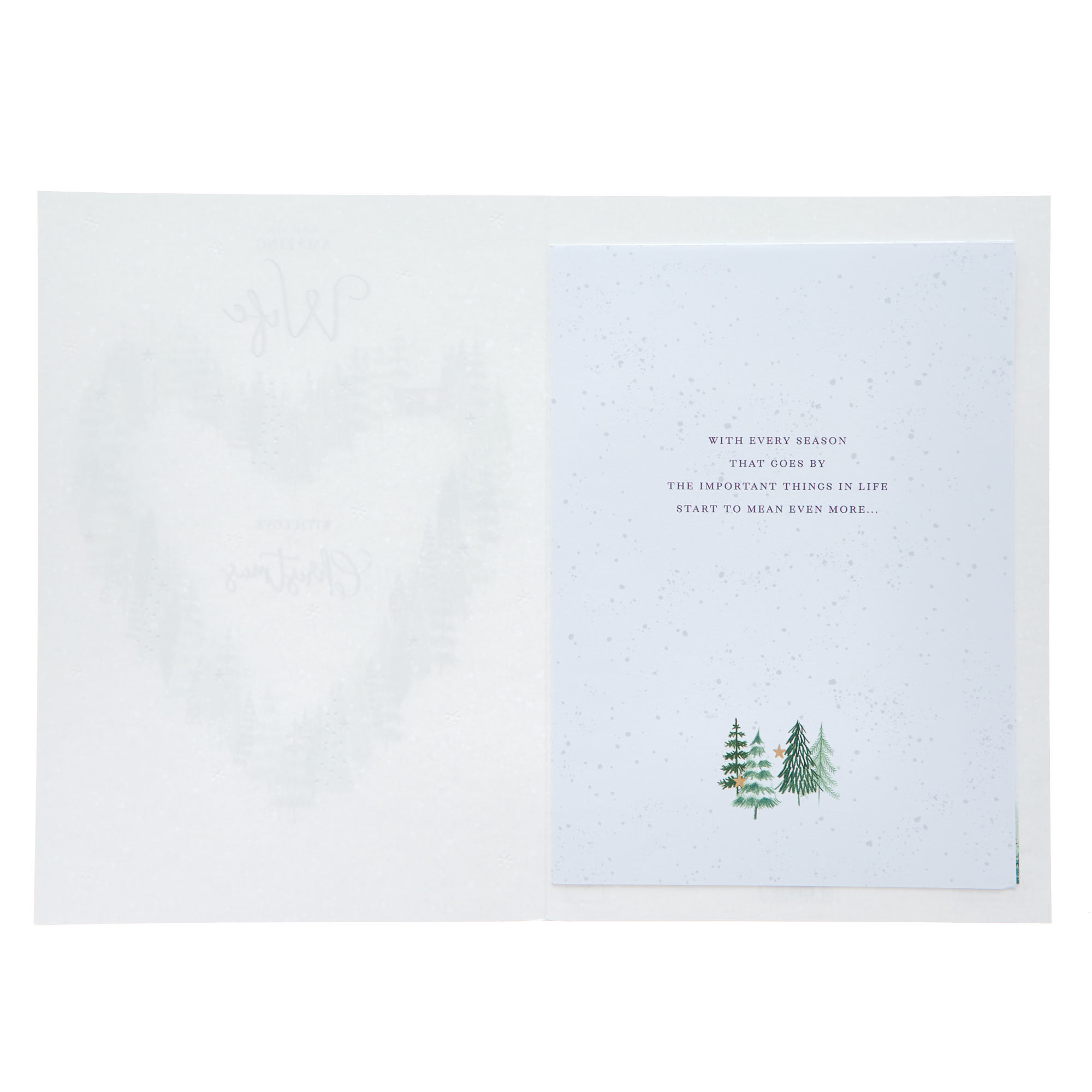 Wife Heart Shaped Trees Christmas Card